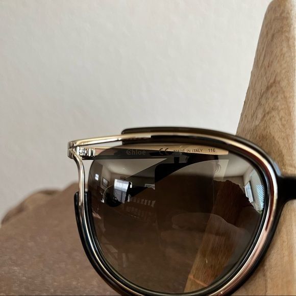 Chloe CHLOE Jayme Cut Out Round Rimmed Metal Sunglasses Size ONE SIZE - 3 Thumbnail