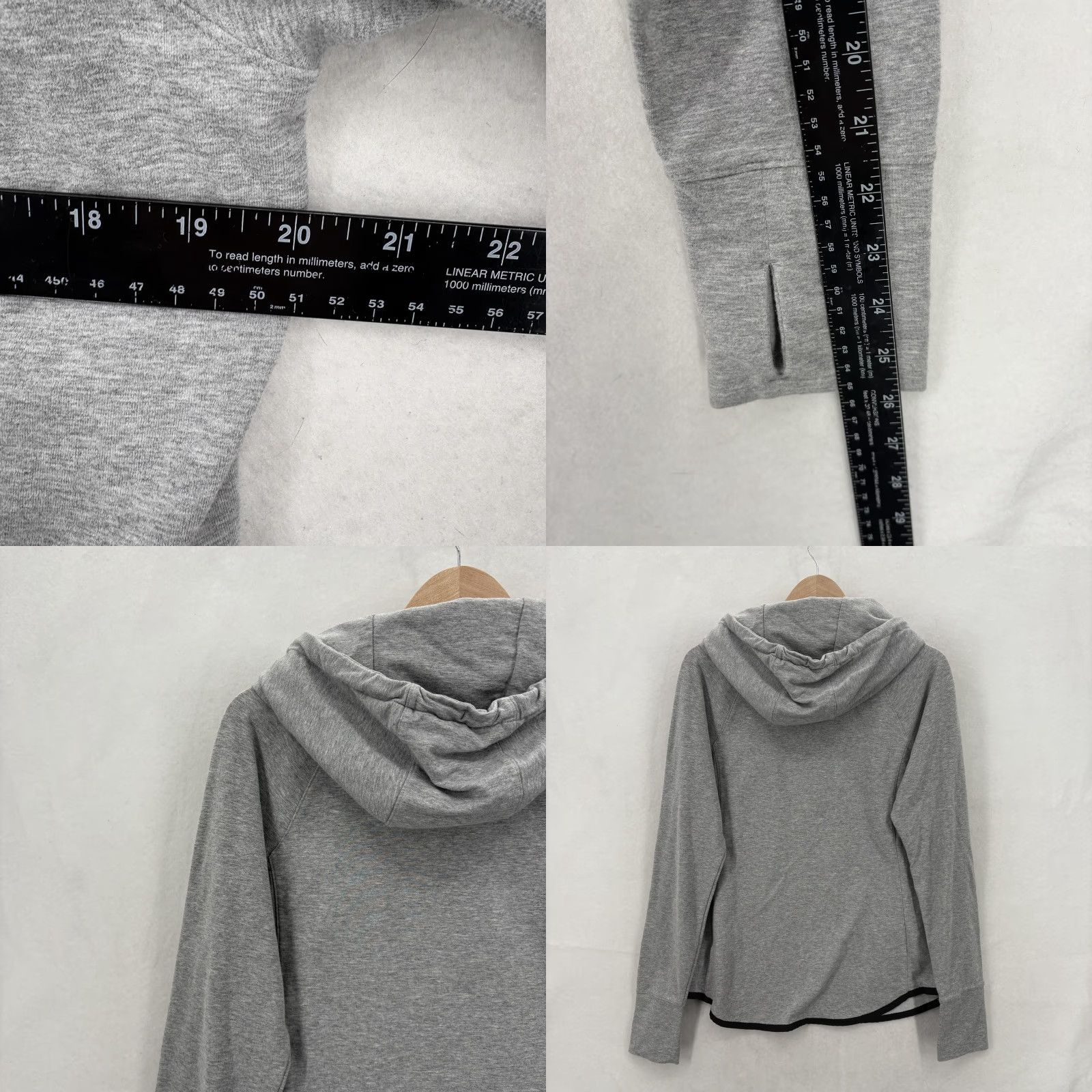 Athleta Athleta Sentry Hoodie Womens Large Gray Cowl Neck Thumbholes Stretch Size L / US 10 / IT 46 - 8 Thumbnail