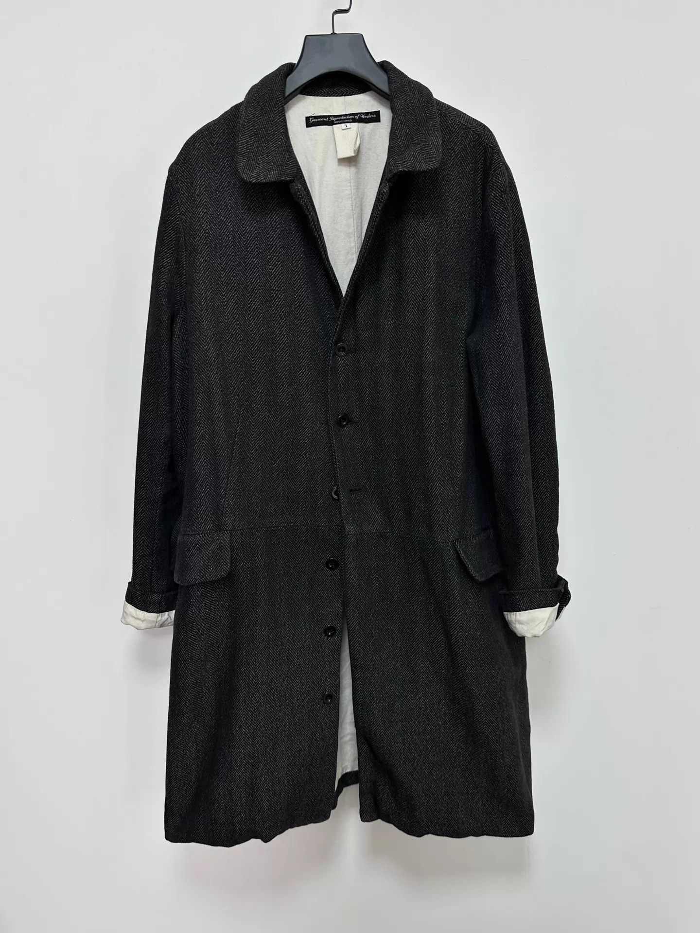 Other Vintage Fishscale Cotton Overcoat - Unisex, White Lining Size US S / EU 44-46 / 1 - 1 Thumbnail