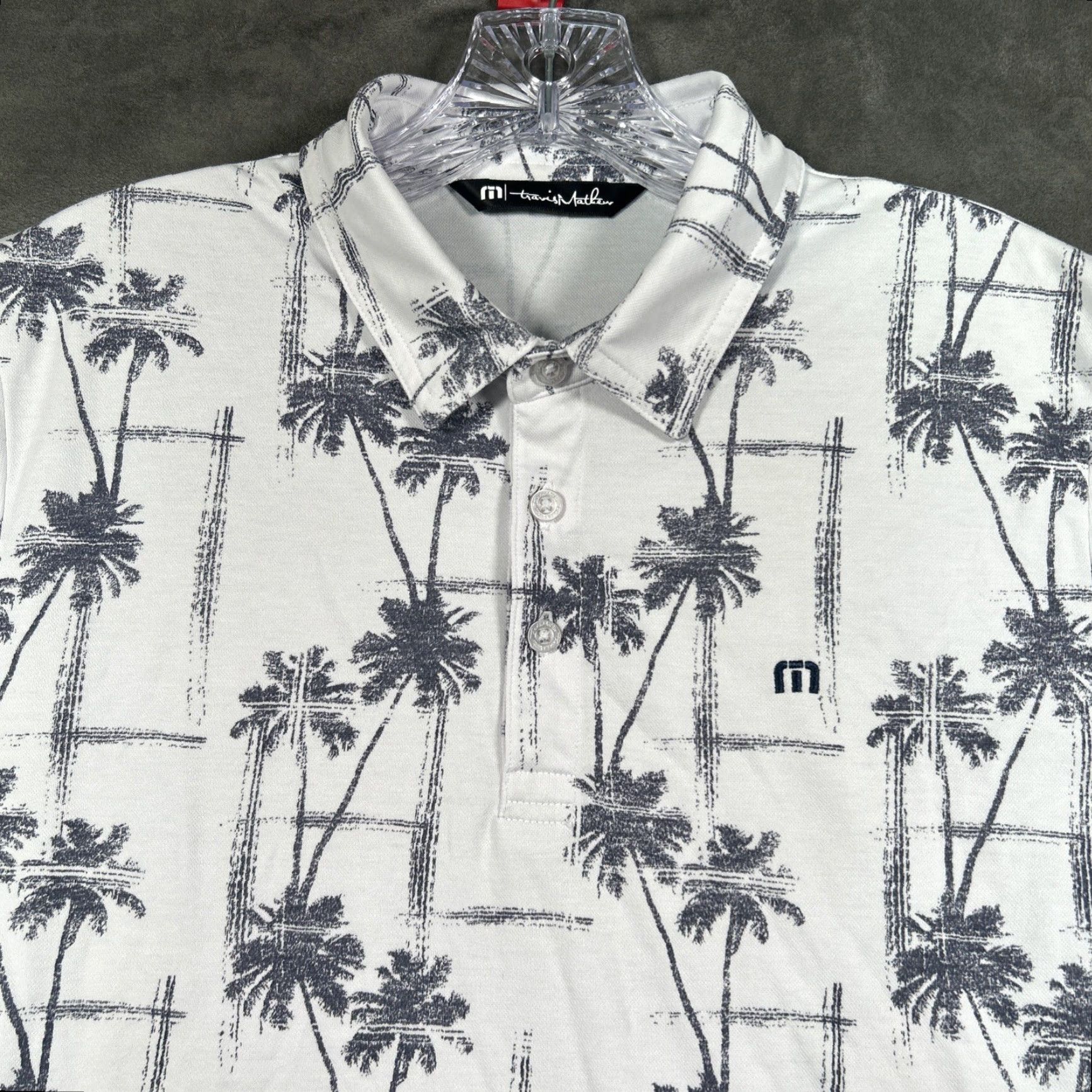 TravisMathew Travis Mathew Men Polo Shirt Short Sleeve White Floral Tropical Golf Size S Regular Collared Button Cotton Polyester Logo Performance Size US S / EU 44-46 / 1 - 2 Thumbnail