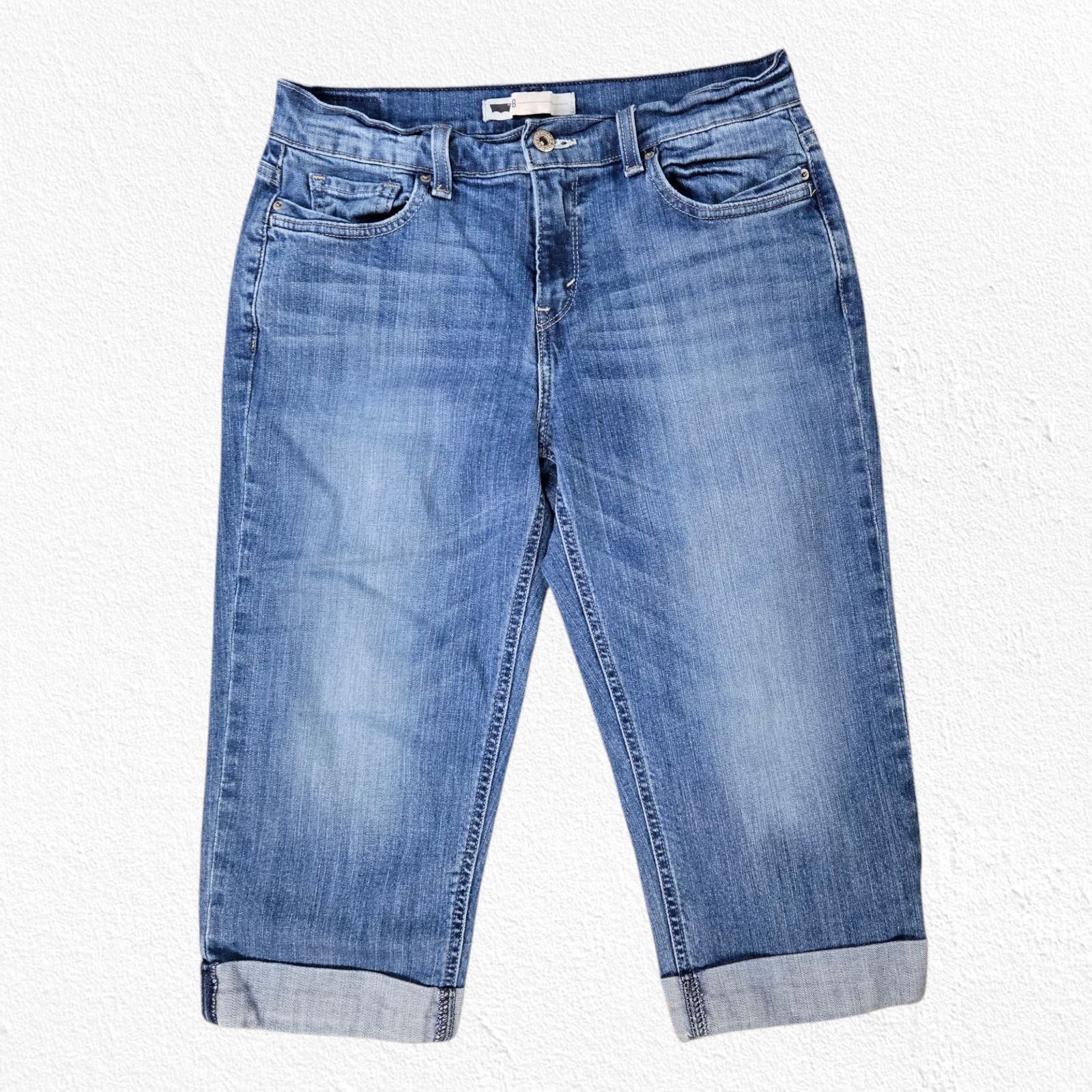 Levi's Levi's 517 Medium Wash Mid Rise Cropped Capri Jeans Size 8 Size 30" / US 8 / IT 44 - 2 Thumbnail
