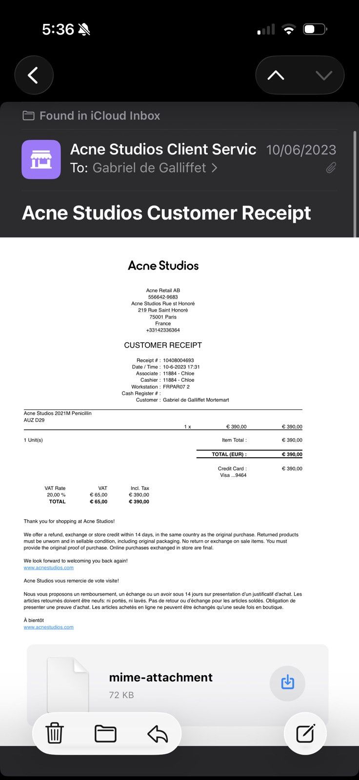 Acne Studios Jean Acne Studios 2021M (Penicillin) Size US 29 - 15 Thumbnail