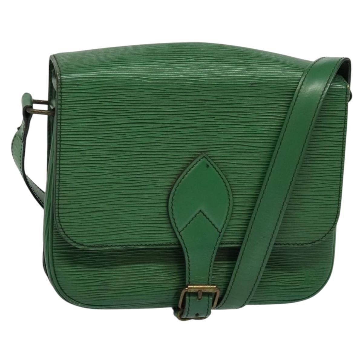 Louis Vuitton Epi Cartouchiere Mm Shoulder Bag Green M52244 Lv Auth Sw194, Women's