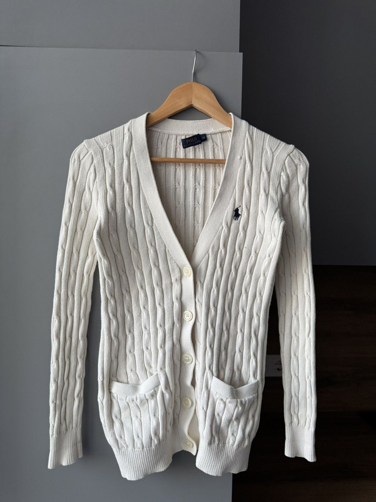 Polo Ralph Lauren Polo Ralph Lauren Women's Beige Cable-Knit Cotton Cardigan Size XS / US 0-2 / IT 36-38 - 1 Thumbnail