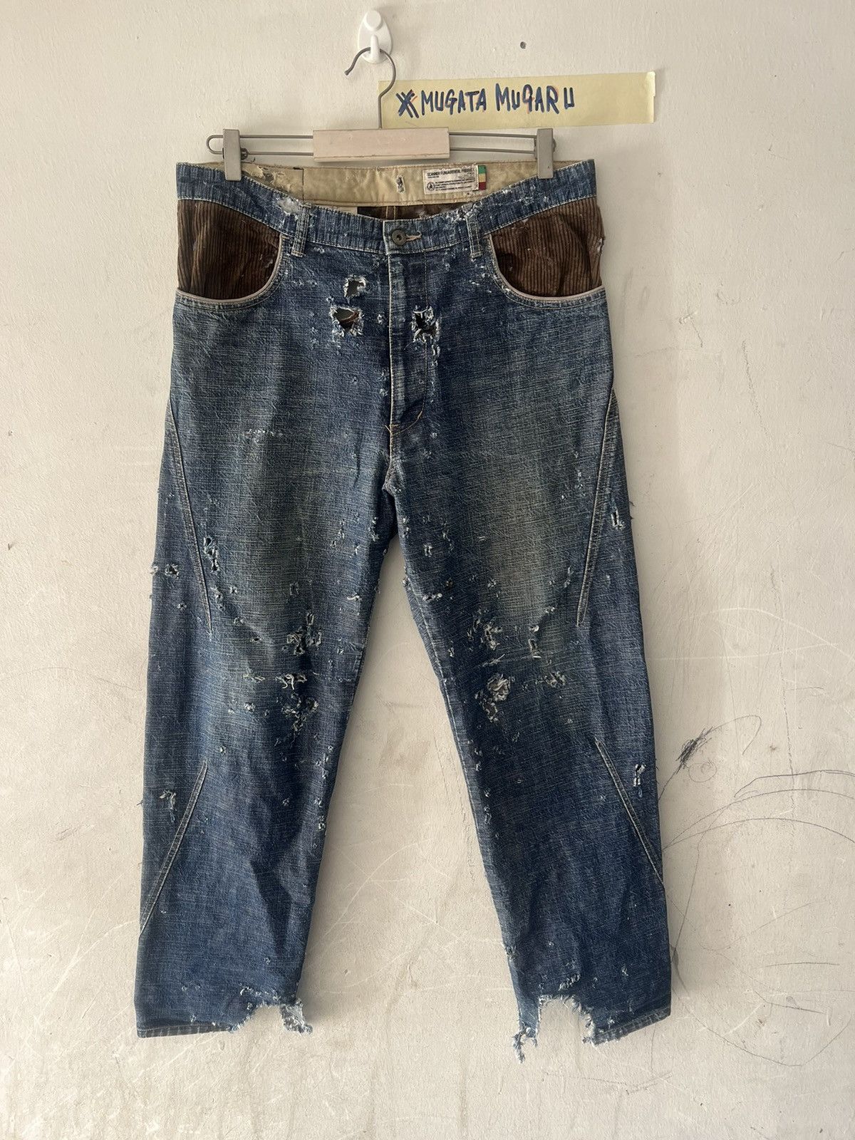 4GSELLER × Japanese Brand SUPER THRASHED🔥SCANNER JAPAN RIPPED DENIM Size US 34 / EU 50 - 1 Thumbnail