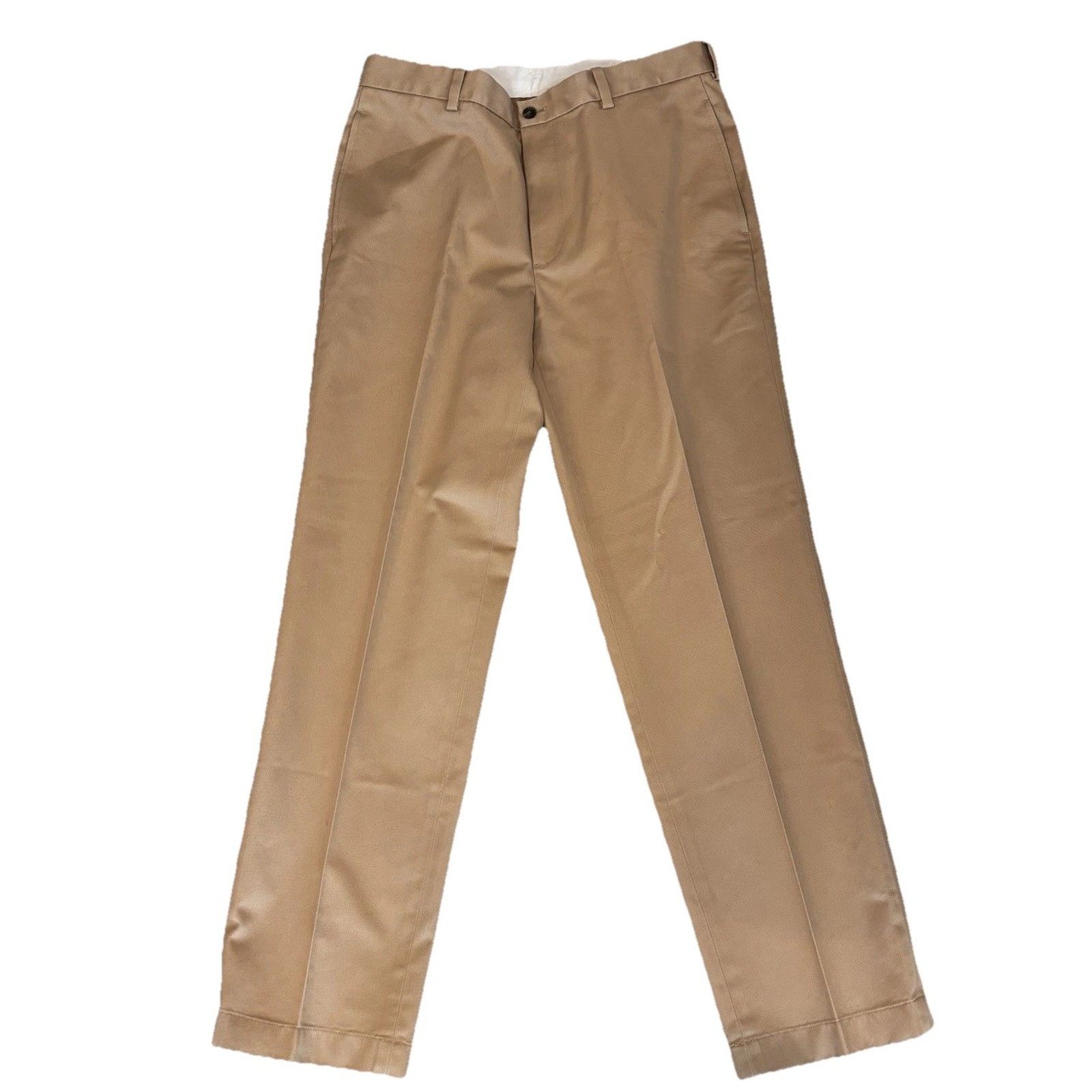 Brooks Brothers Brooks Brothers 346 Khaki Clark Flat Front Pants 34x32 Size US 34 / EU 50 - 1 Thumbnail