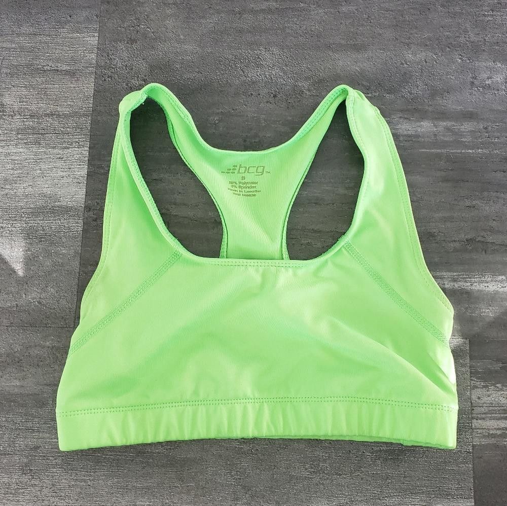Designer Green Neon BCG Racerback Sport Bra Size ONE SIZE - 1 Thumbnail