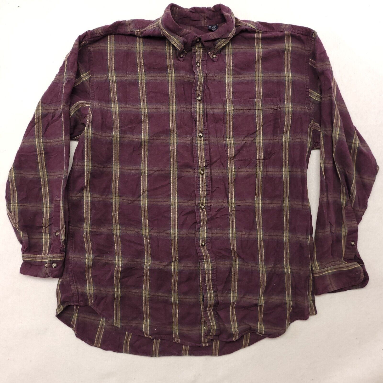 Izod IZOD Tartan Flannel Shirt Mens Size Extra Large XL Maroon Size US XL / EU 56 / 4 - 2 Thumbnail