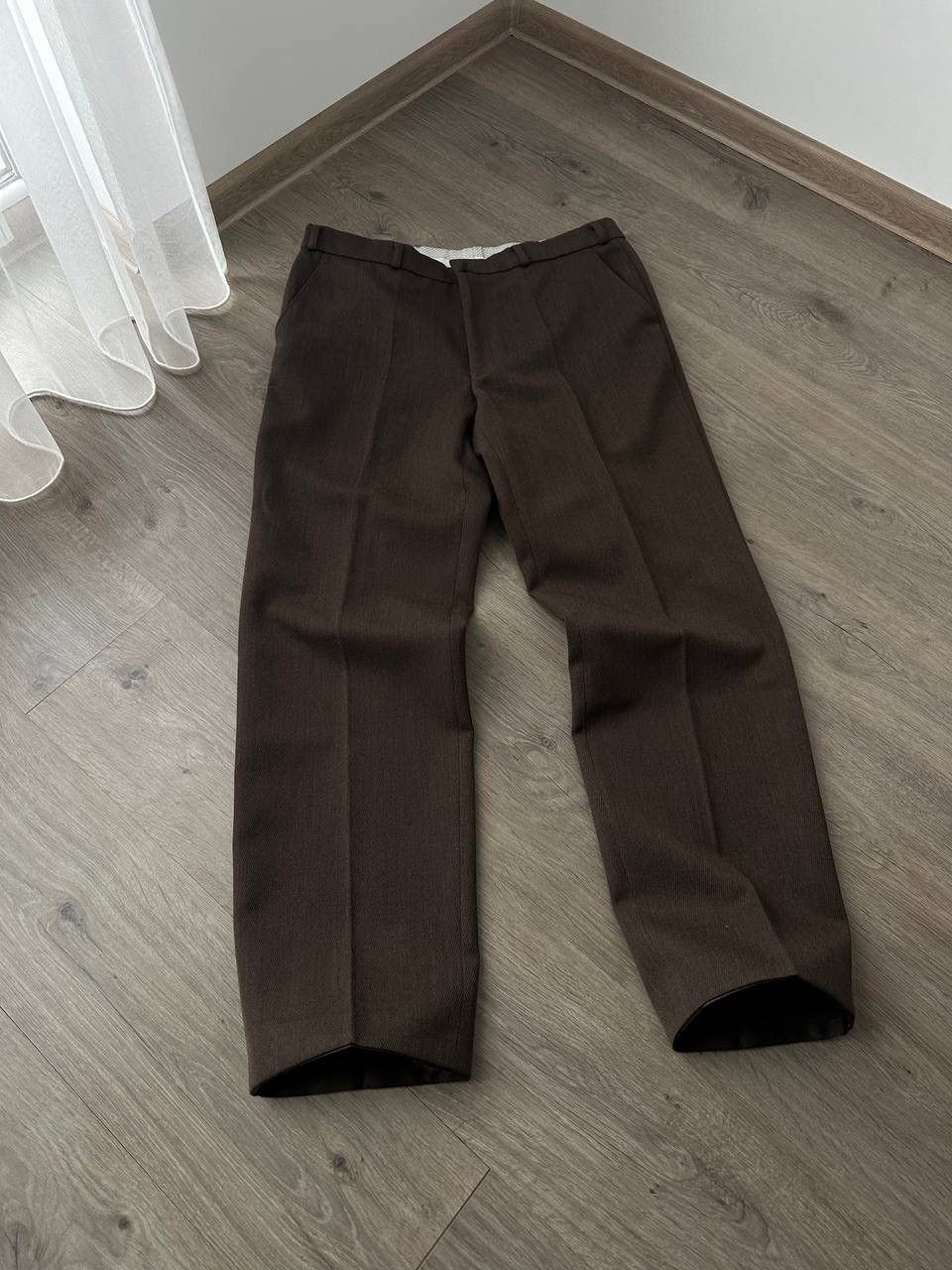 Japanese Brand × Vintage Vintage Antique Japanese Brown Wool Straight Pipes Pants Size 38R - 8 Thumbnail
