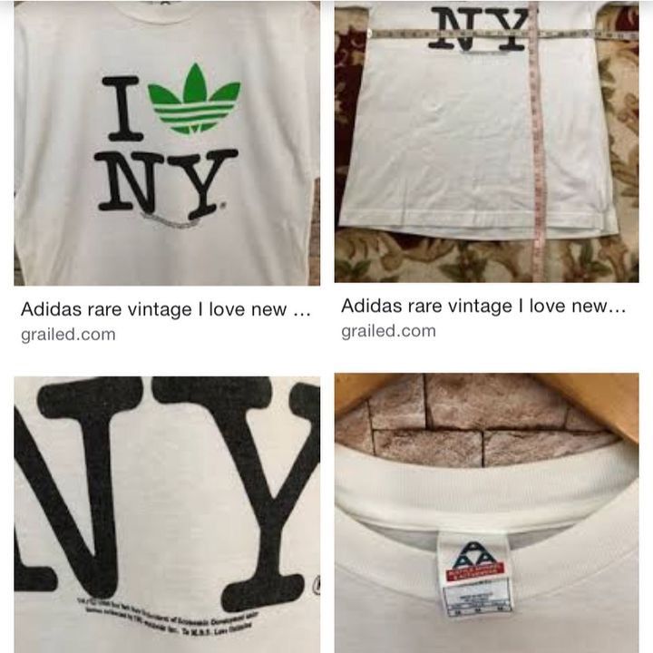 Adidas × Vintage 80s Vintage Adidas I love new york Logo White Henley Size US M / EU 48-50 / 2 - 8 Thumbnail