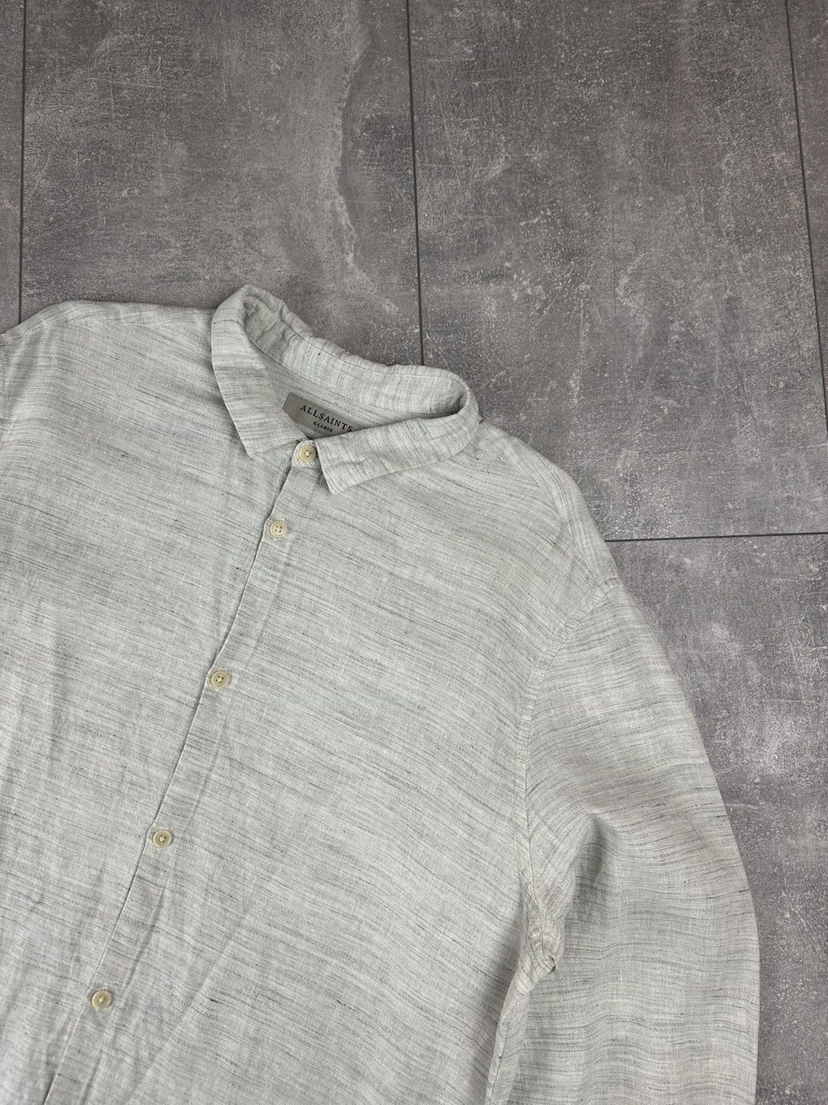 Allsaints Allsaints Oheka Linen Shirt Button Up Size US XL / EU 56 / 4 - 2 Thumbnail