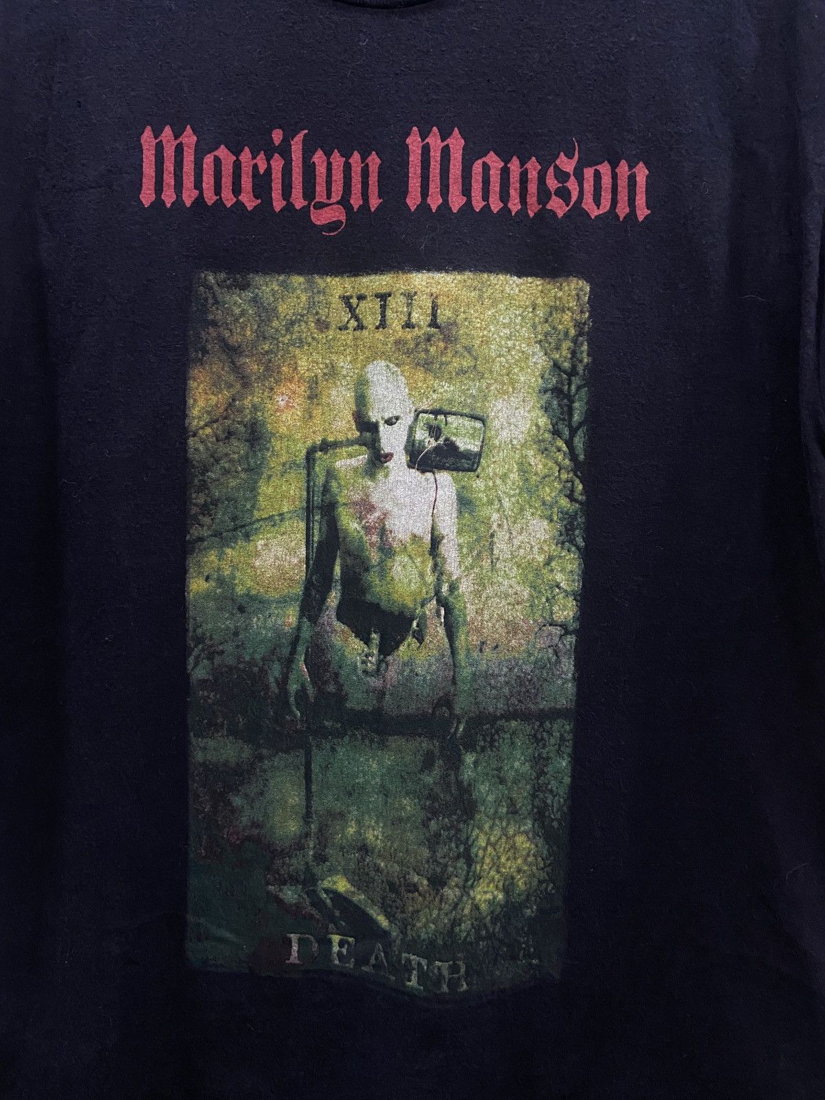 Band Tees × Vintage Vintage 90s 00s MARILYN MANSON Giant Industrial Tour TShirt Size US L / EU 52-54 / 3 - 4 Thumbnail