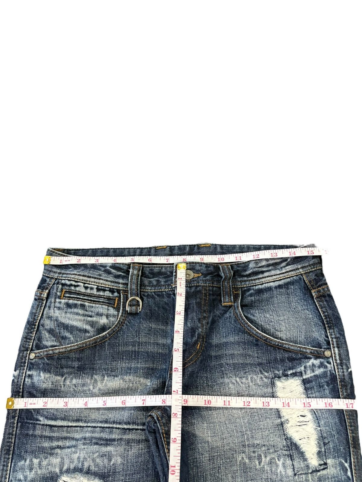 HIDEAWAYS Vintage Hideaway Nicole Crazy Fade Distressed Bootcut Jeans Size 31" - 11 Thumbnail