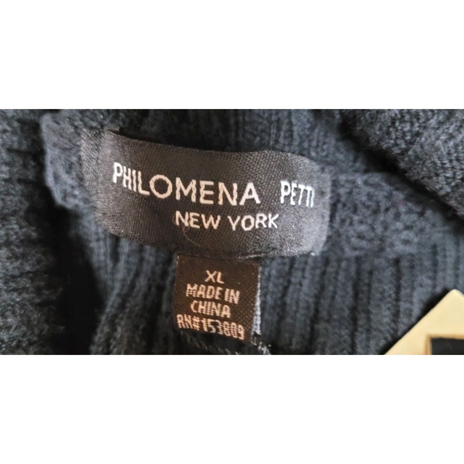 Vintage Womens Philomena Petti Pullover Sweater XL Black Turtleneck Knit Cotton Blend NWT Shirt Womens Size XL / US 12-14 / IT 48-50 - 5 Thumbnail