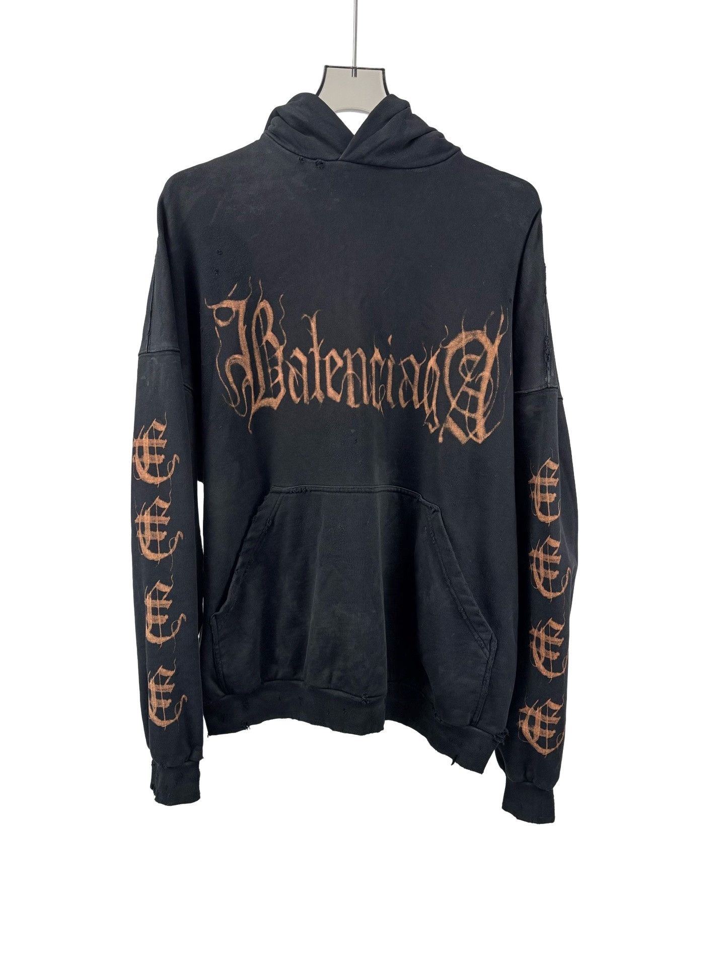 Balenciaga Balenciaga Sanskrit Distressed Mud Dye Hoodie Size 2 Size US M / EU 48-50 / 2 - 1 Thumbnail