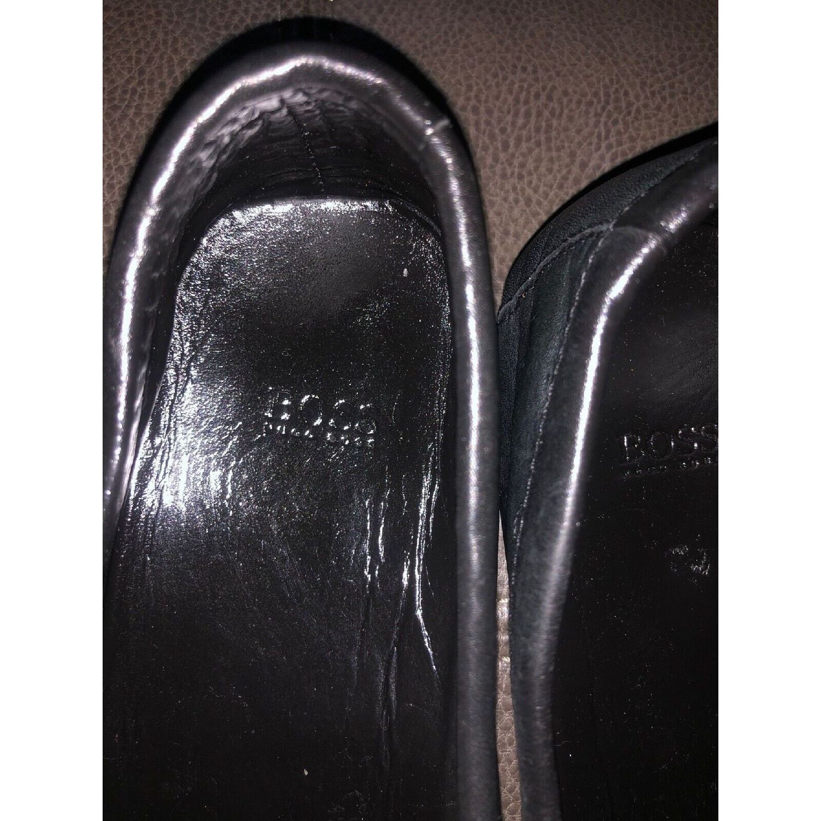Hugo Boss HUGO BOSS Black Leather MEN Shoes SIZE 11.5M Size US 11.5 / EU 44-45 - 7 Thumbnail