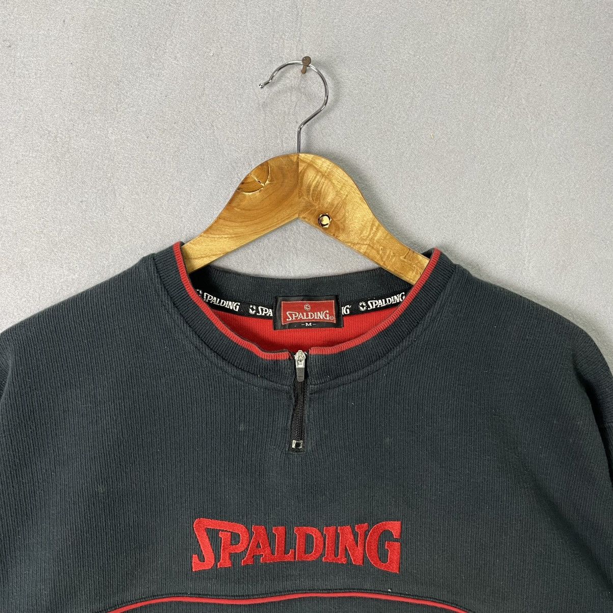 Spalding Spalding Half Zip Sweatshirt Black Red Size M Vintage Size US M / EU 48-50 / 2 - 2 Thumbnail