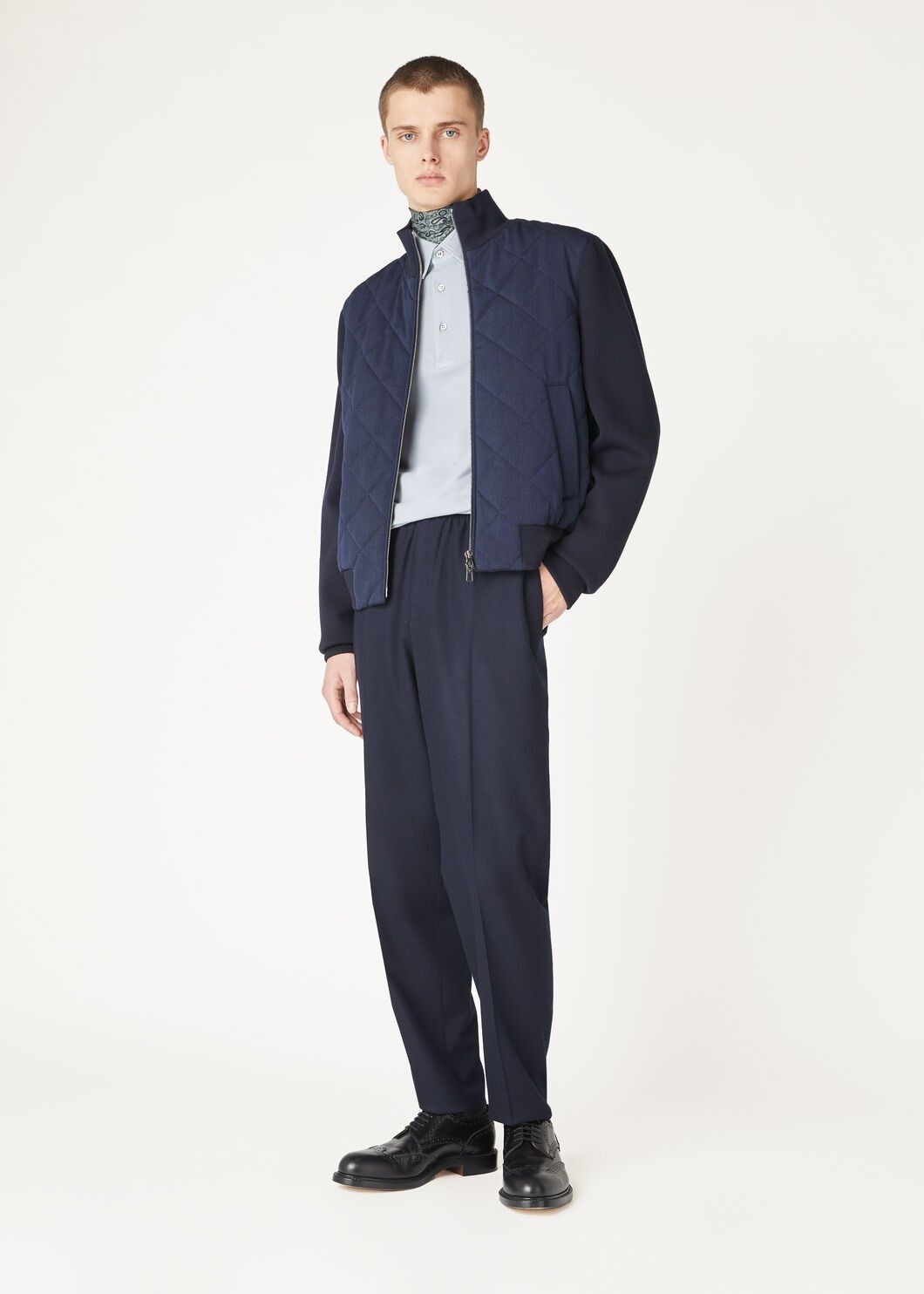 Loro Piana o1w1db10725 FAO7372 Meleto Bomber Jacket in Navy Blue Size US M / EU 48-50 / 2 - 2 Thumbnail