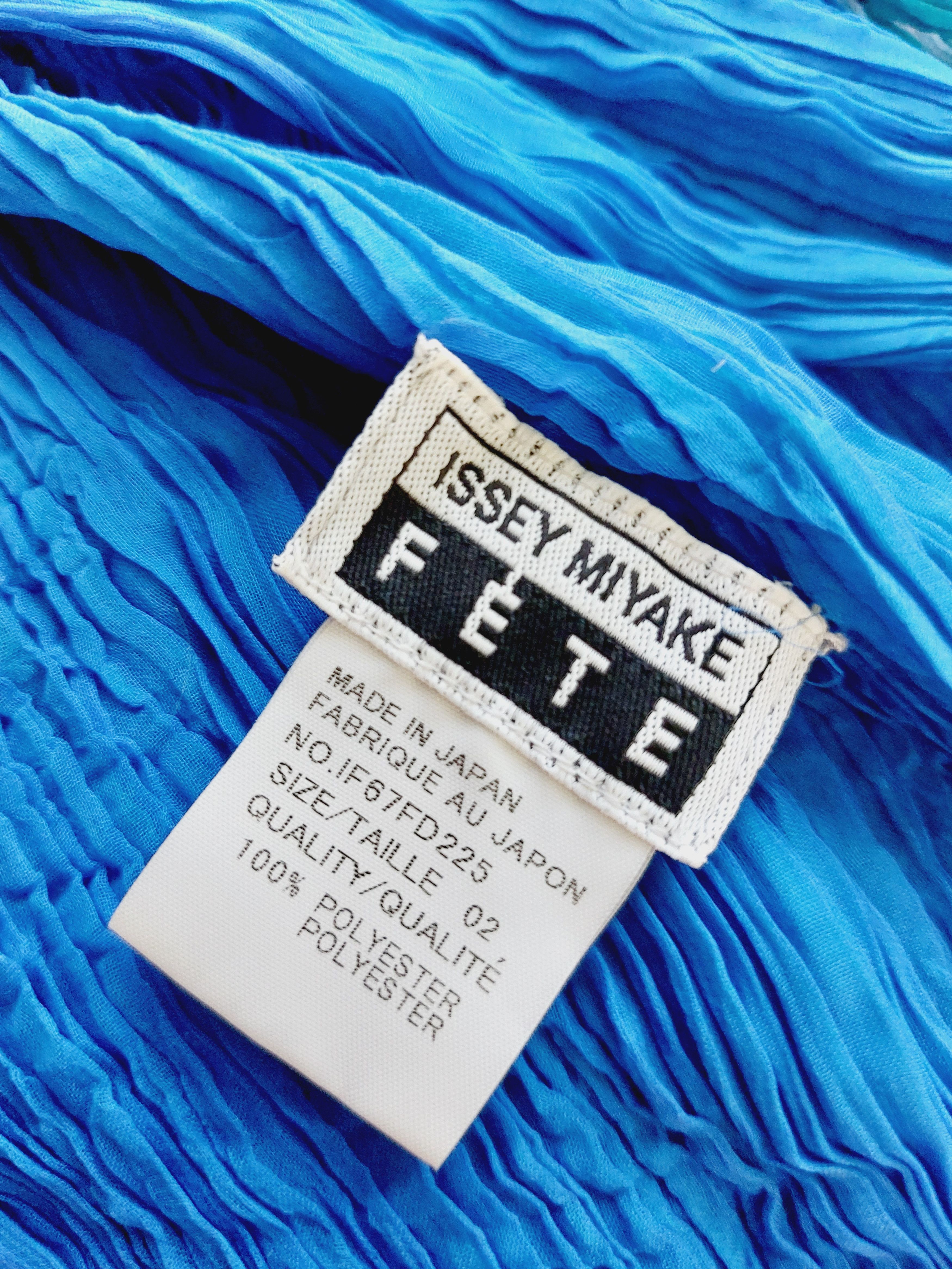 Issey Miyake Issey Miyake Féte Fete Bicolor Blue Turquoise Jacket Blazer Size ONE SIZE - 14 Thumbnail
