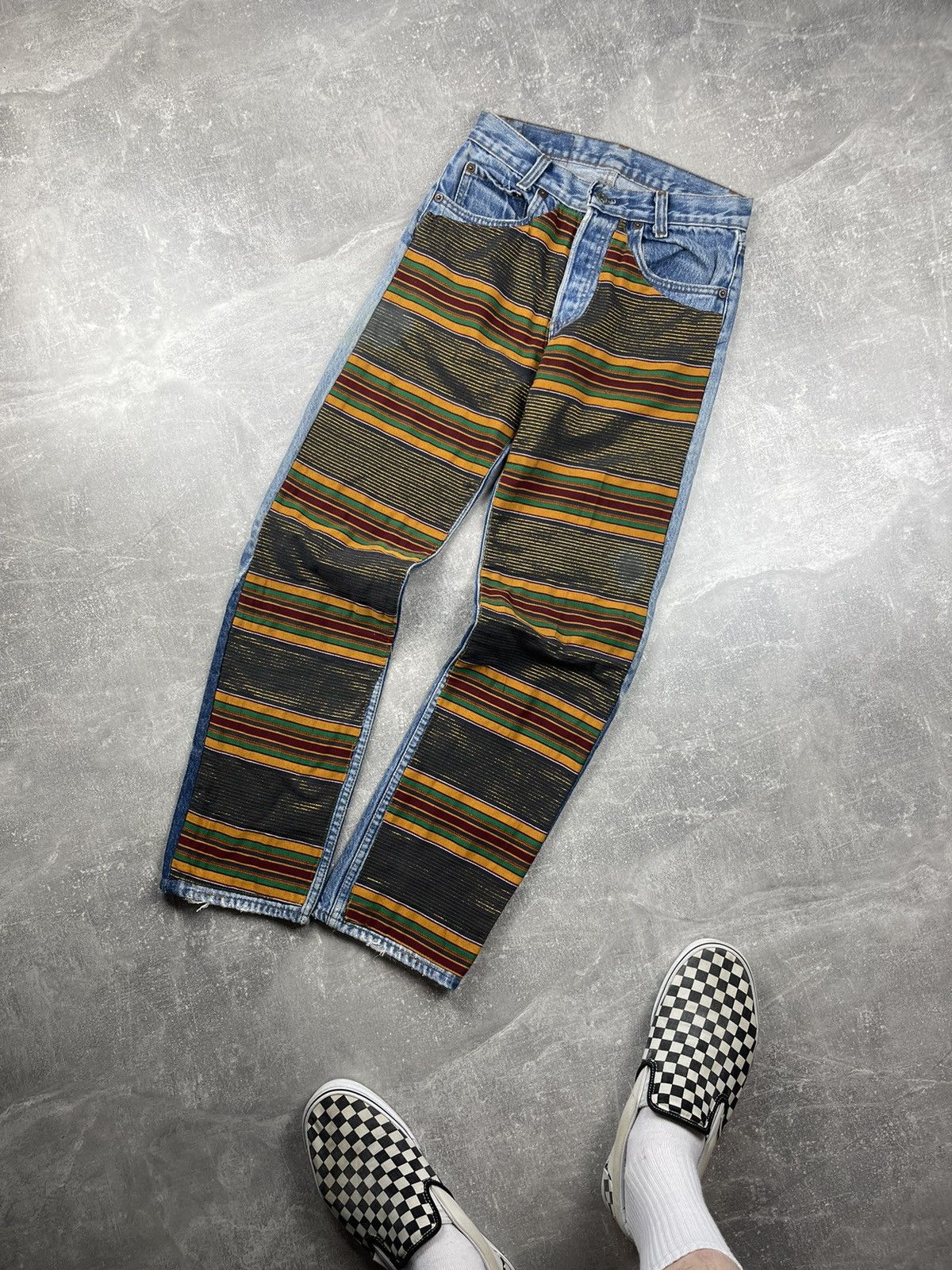 Levi's × Levi's Vintage Clothing × Vintage Levi’s Vintage 701 Denim Stripped Custom Jeans 80s USA Size 28" / US 6 / IT 42 - 1 Thumbnail