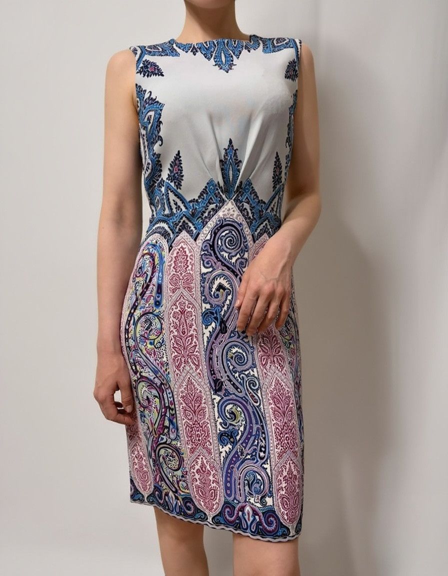 Etro Etro Viscose Floral Midi Dress Made in Italy Size S / US 4 / IT 40 - 12 Thumbnail