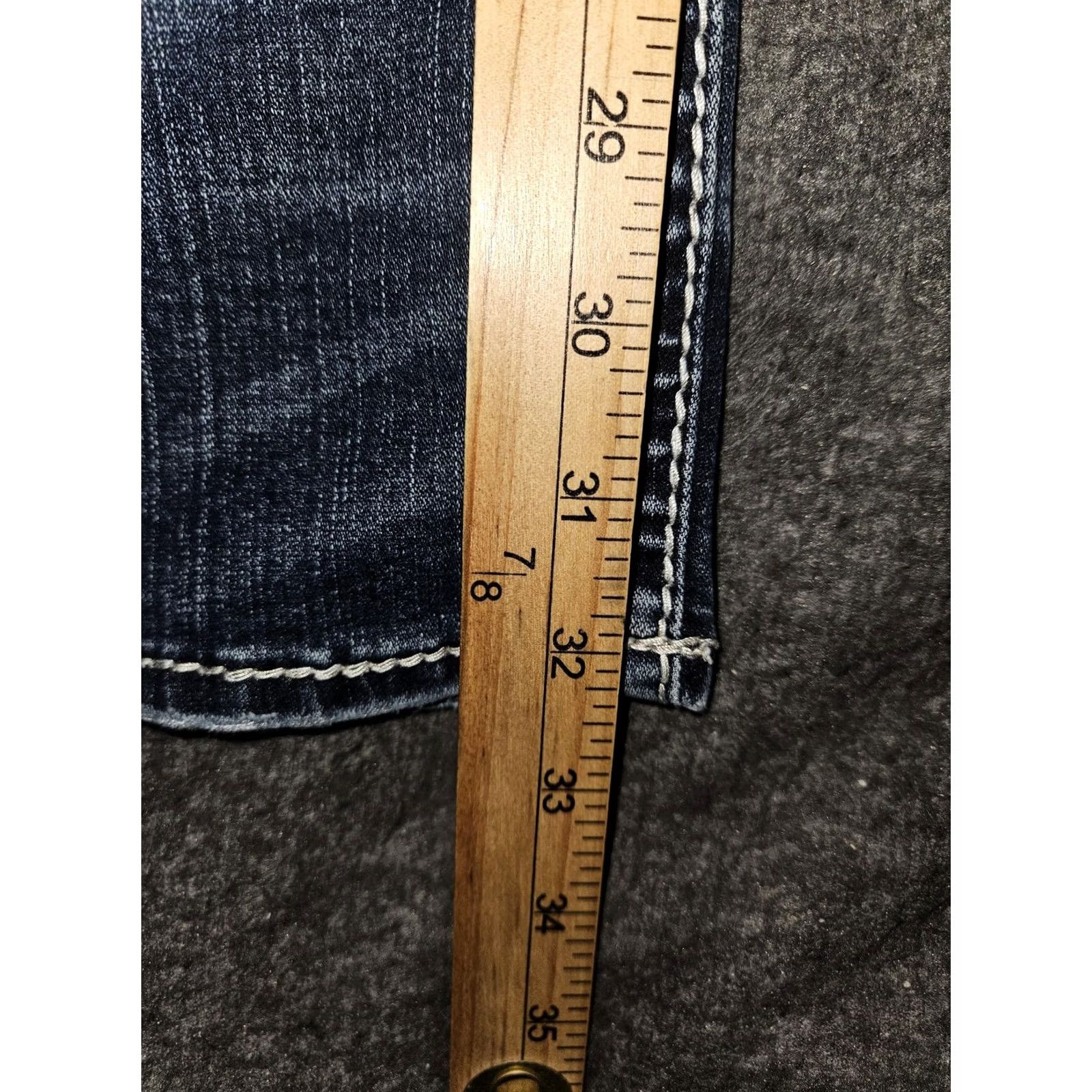Silver Jeans Co. Silver Jeans Co Tuesday Mid Slim Boot Jeans Womens 16 Blue Distressed Denim Size 38" / US 16 / IT 52 - 6 Thumbnail