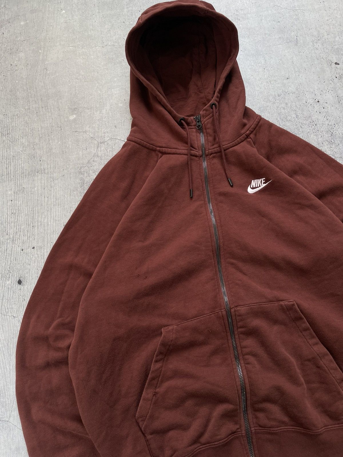 Nike × Vintage Y2K Nike Swoosh Logo Brown Zip Up Distressed Rare Hoodie M Size US M / EU 48-50 / 2 - 5 Thumbnail