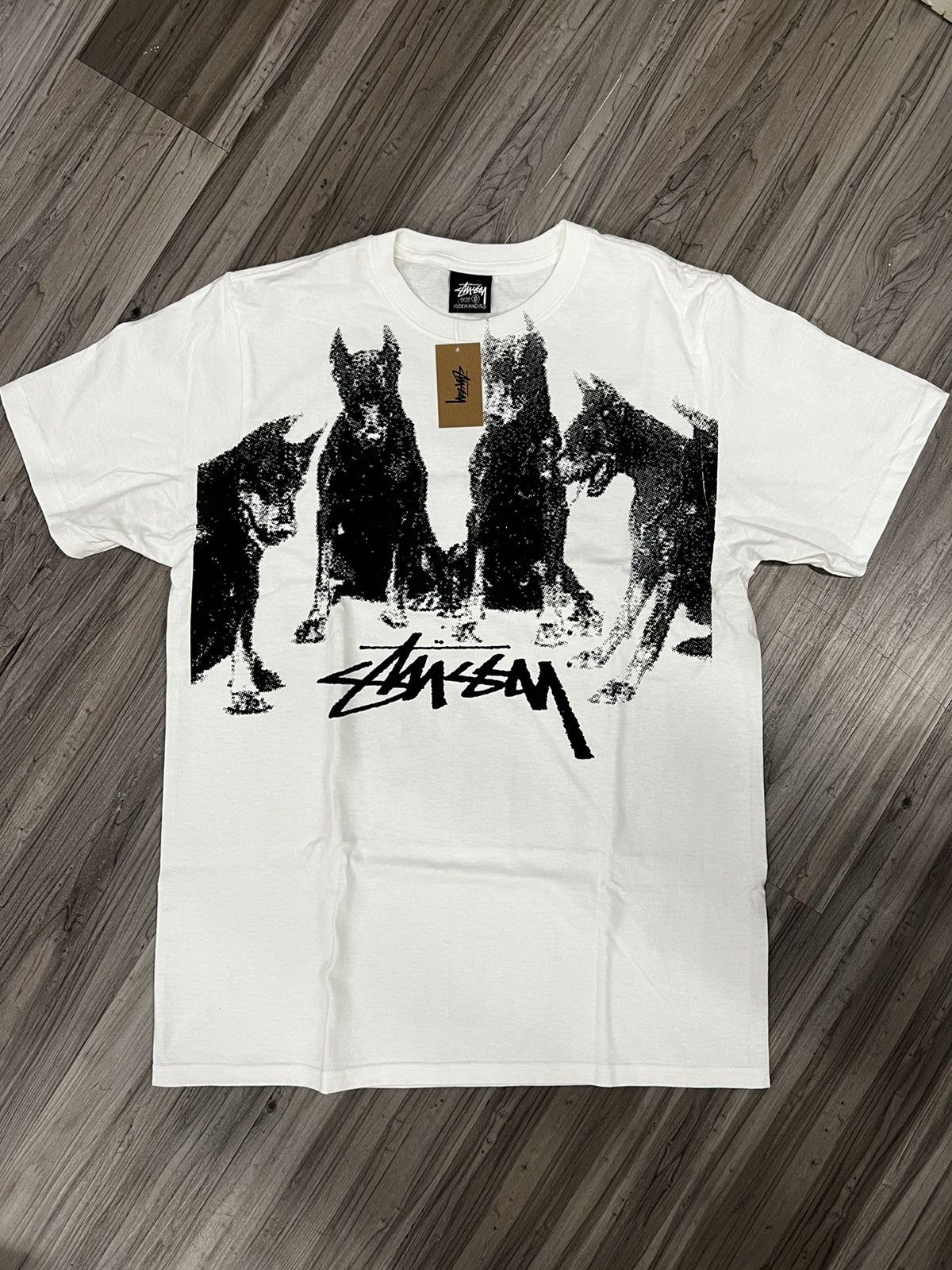 image of Stussy Doberman Tee in White, Men's (Size 2XL)