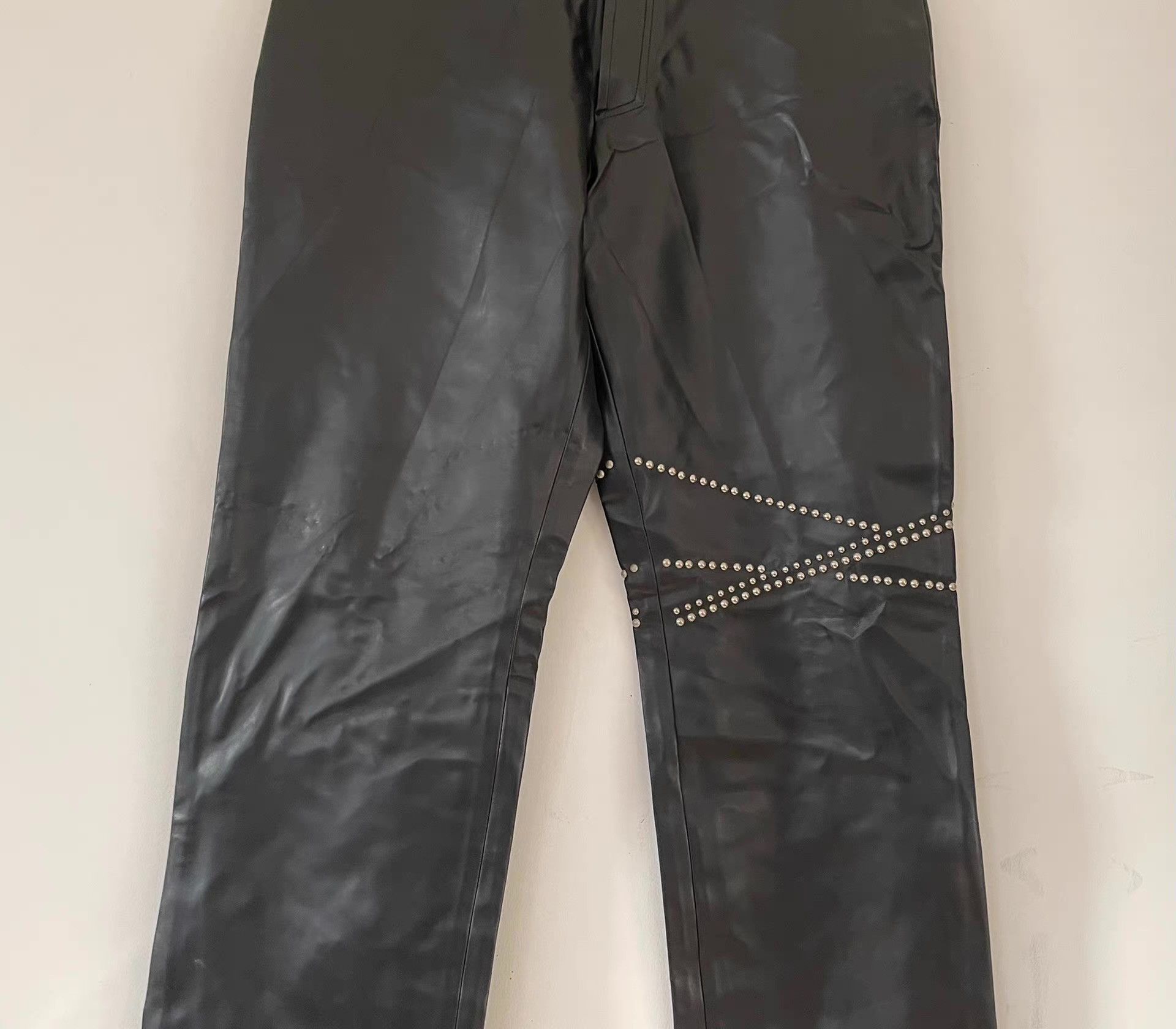 Versace Versace Leather Pants with Stud Details。Ｑ21 Size US 36 / EU 52 - 2 Thumbnail
