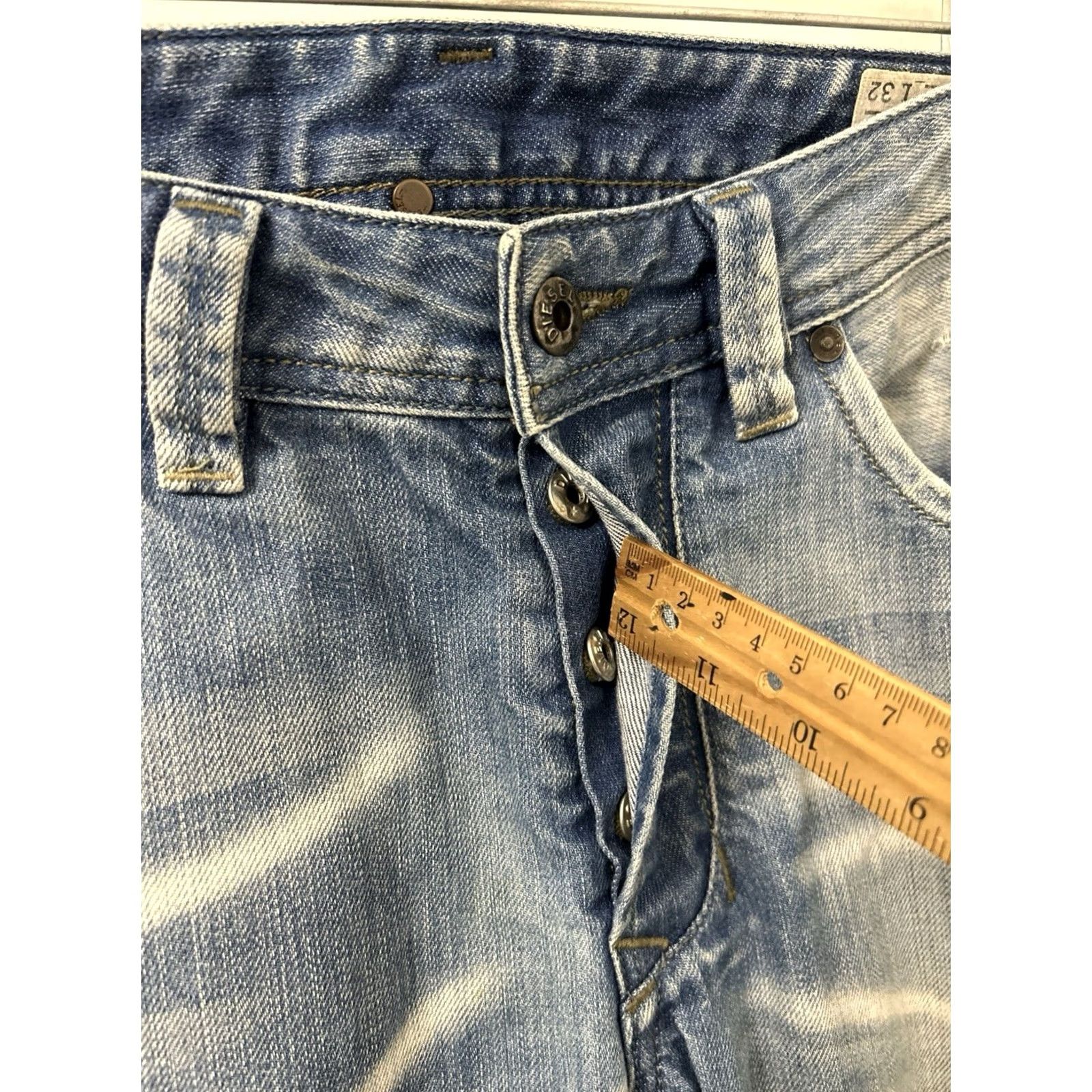 Diesel Diesel Larkee Jeans Mens 32x29 Blue Regular Straight Button Fly Distressed Denim Size US 32 / EU 48 - 5 Thumbnail