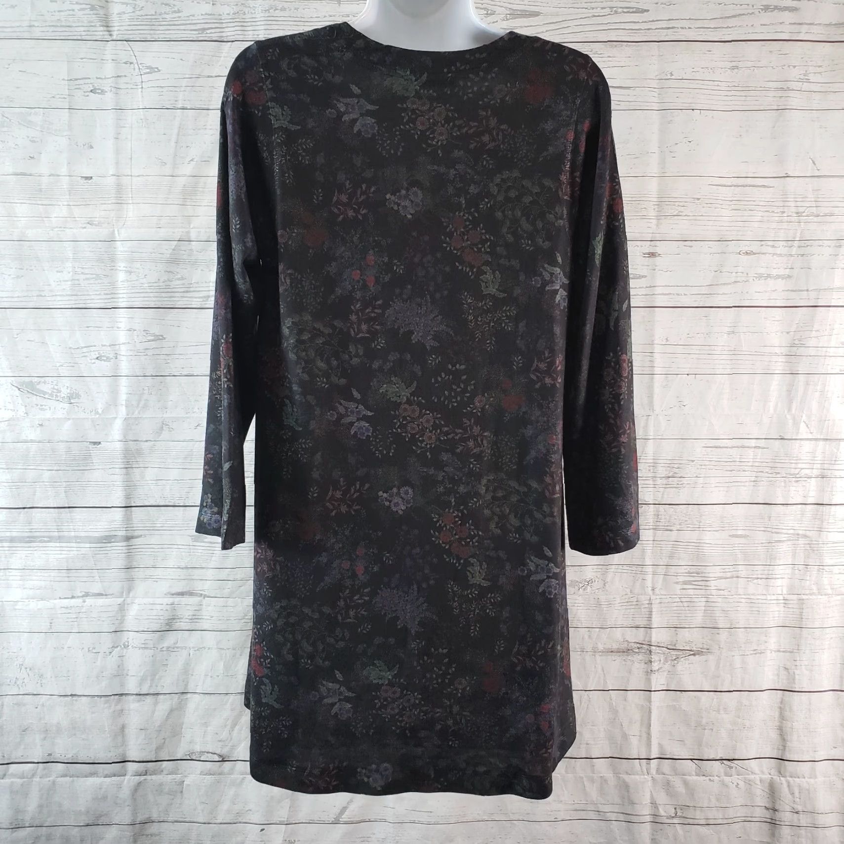 Vintage VINTAGE Nally & Millie Womens Tunic Top Blouse Black Red Floral Long Sleeve Scoop Neck Size S Size S / US 4 / IT 40 - 4 Thumbnail