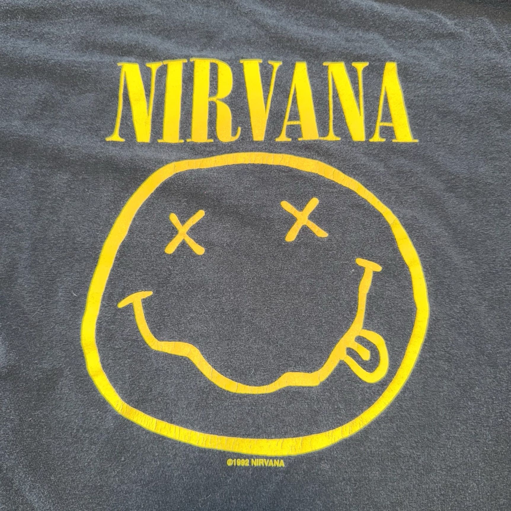 Delta VINTAGE Nirvana Smiley T Shirt Black Large Double-Sided 90s Rock Men M Size US L / EU 52-54 / 3 - 2 Thumbnail
