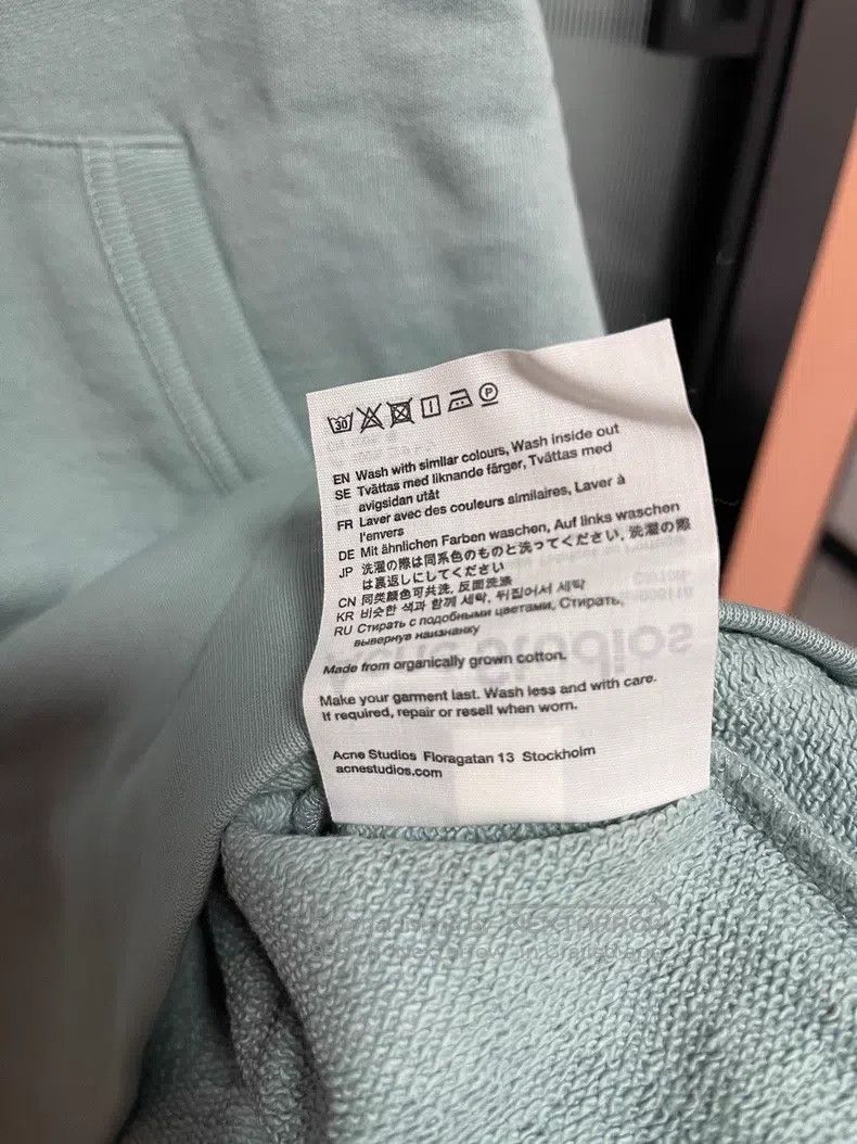 Acne Studios Acne Studios Smiley Logo Hooded Sweatshirt, Mint Blue Size US XL / EU 56 / 4 - 6 Thumbnail