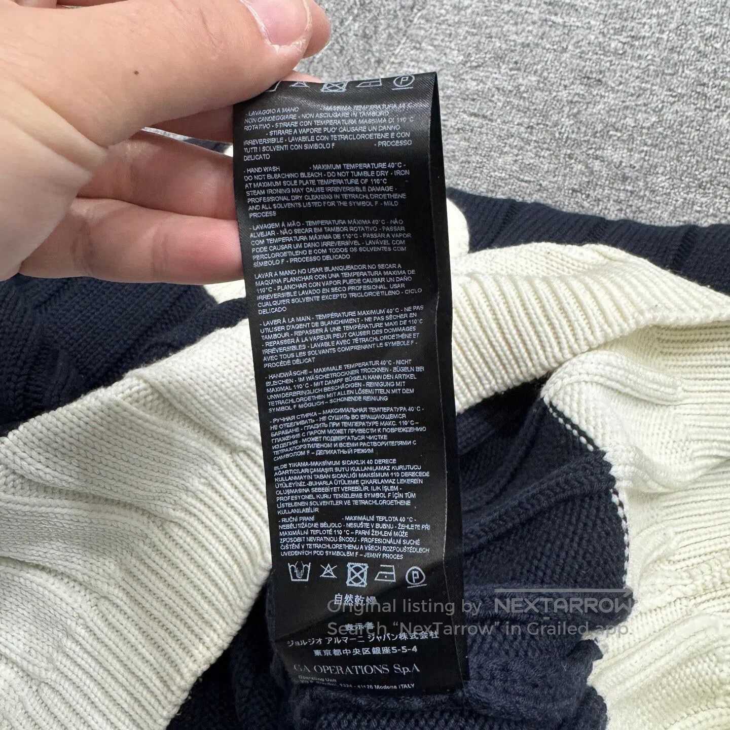 Armani Armani Embroidered letter wool knit sweater| Size US 40 / EU 56 - 5 Thumbnail