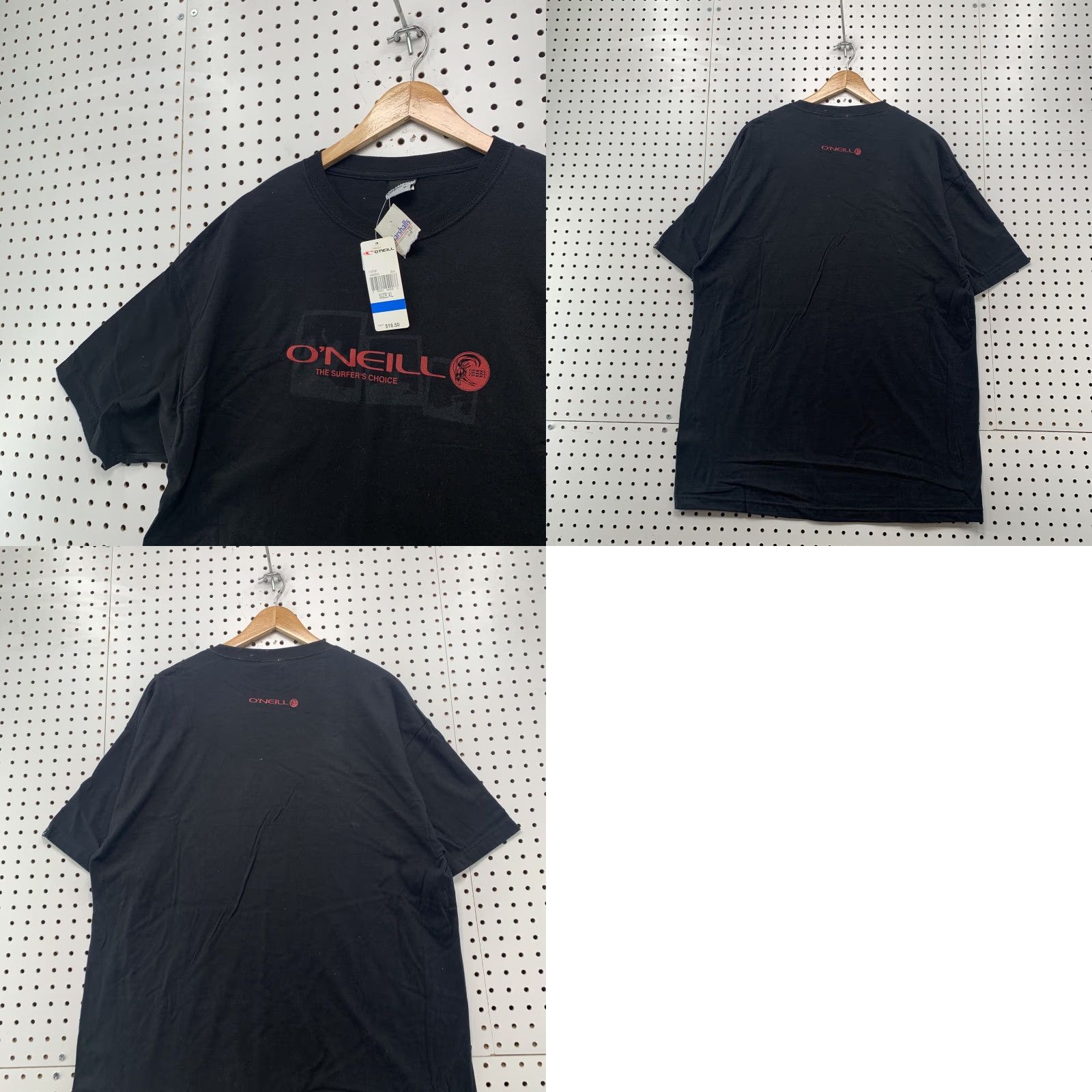O'Neill VINTAGE O’Neill Shirt Men Black XL Short Sleeve Crew Neck Knit Cotton Logo Surf Skater NWT 90s Mens Size US XL / EU 56 / 4 - 8 Thumbnail