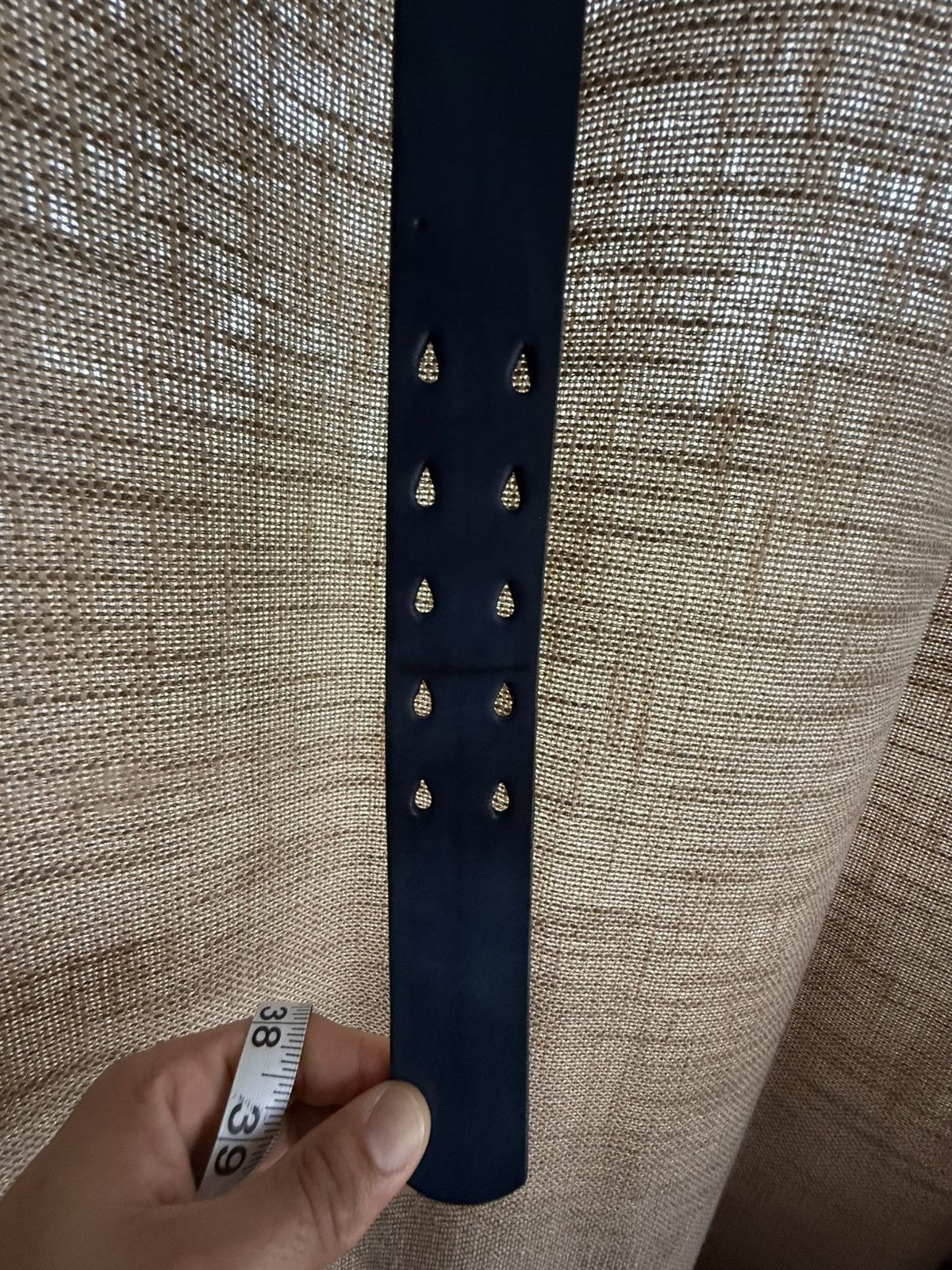 Other 1.5" Indigo Leather Japanese Double Prong Quick Release Belt Size 32 - 1 Thumbnail