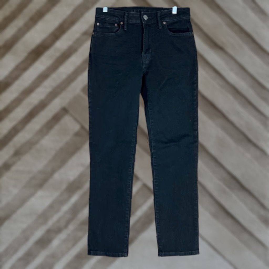 American Eagle Outfitters American Eagle Outfitters Mens Jeans Black Denim Slim Straight Stretch 29X30 Size US 29 - 1 Thumbnail