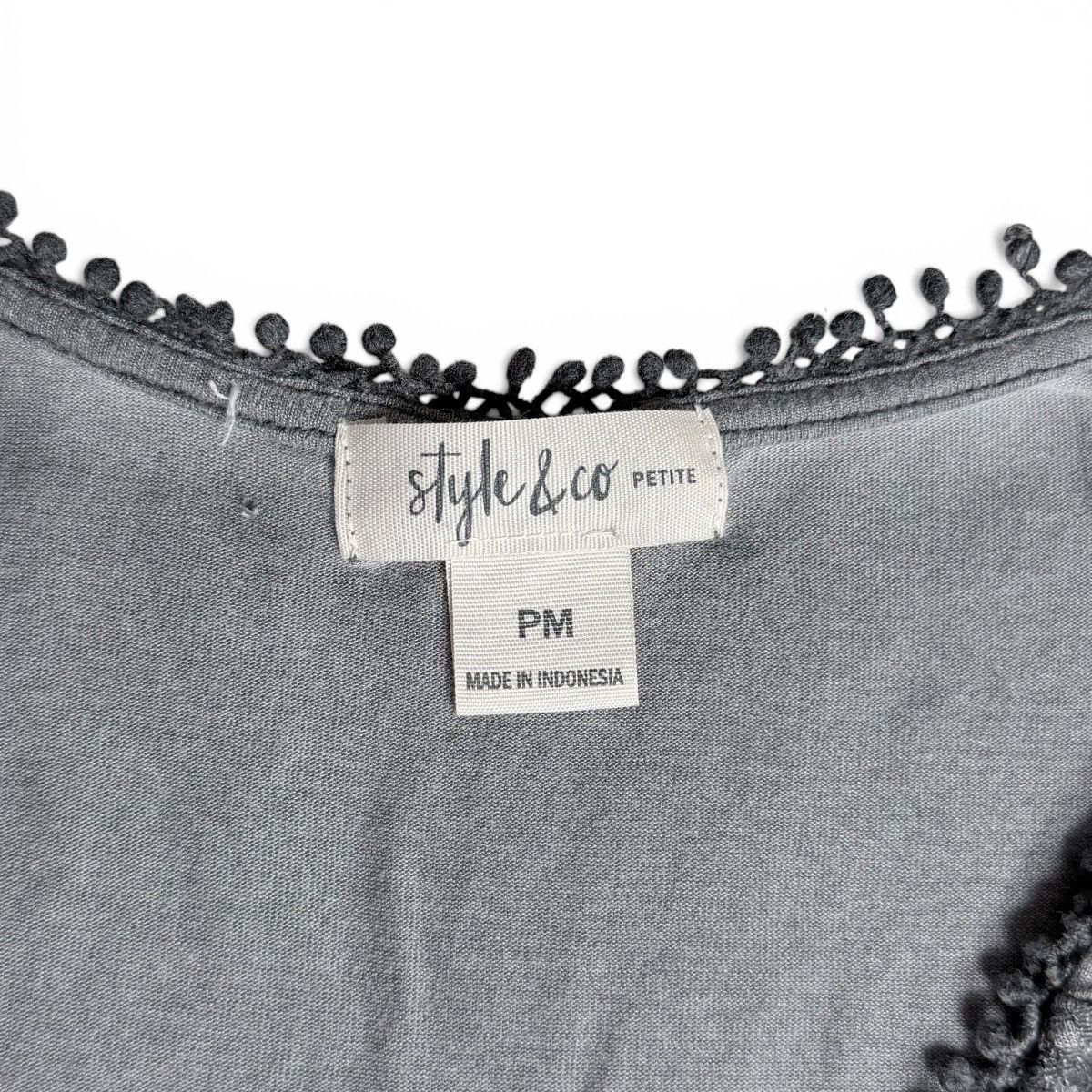 Style & Co Style & Co. Gray Layered Crochet Trim Tank Top Size M / US 6-8 / IT 42-44 - 12 Thumbnail