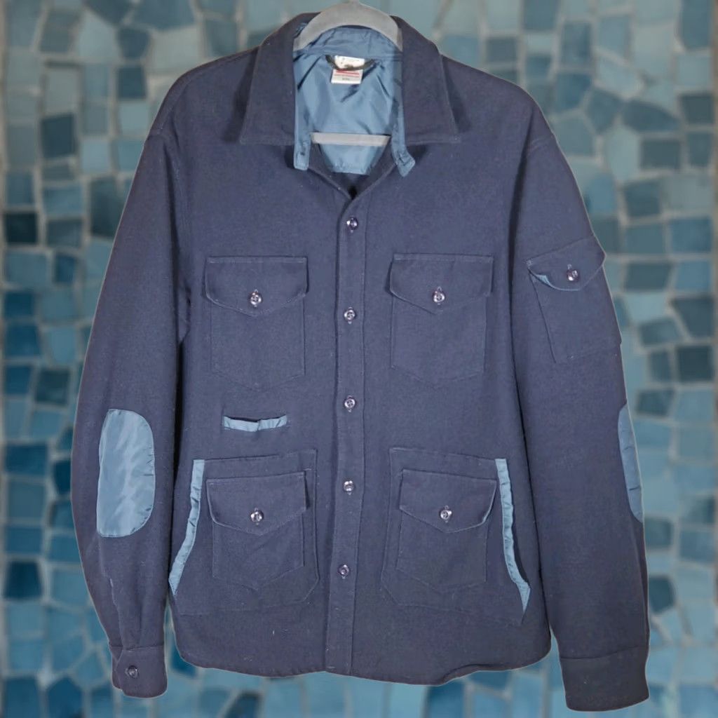 Vintage VTG BIRDWELL BEACH BRITCHES Wool Sportsman Jacket Navy 8 Pockets MA5003 Men XXL Jacket Size US XXL / EU 58 / 5 - 1 Thumbnail