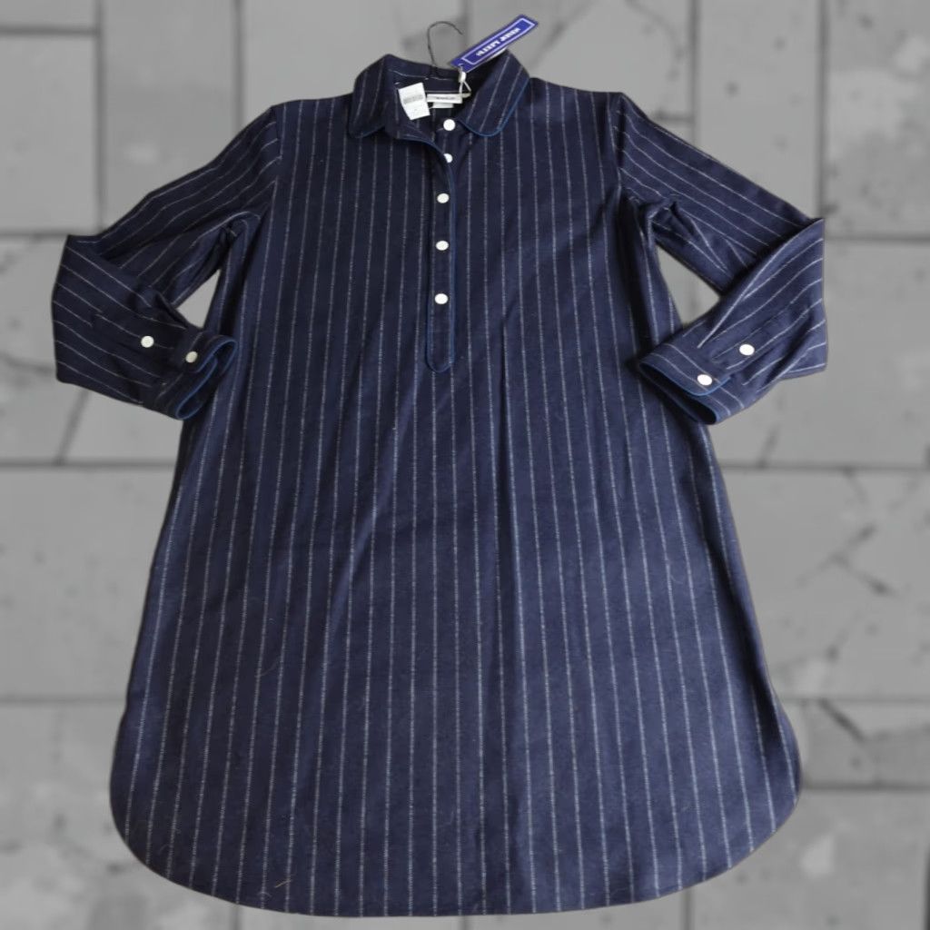 Sleepy Jones Sleepy Jones Shirt Large Blue Popover 100% Wool Elsa Tunic NEW Size L / US 10 / IT 46 - 1 Thumbnail