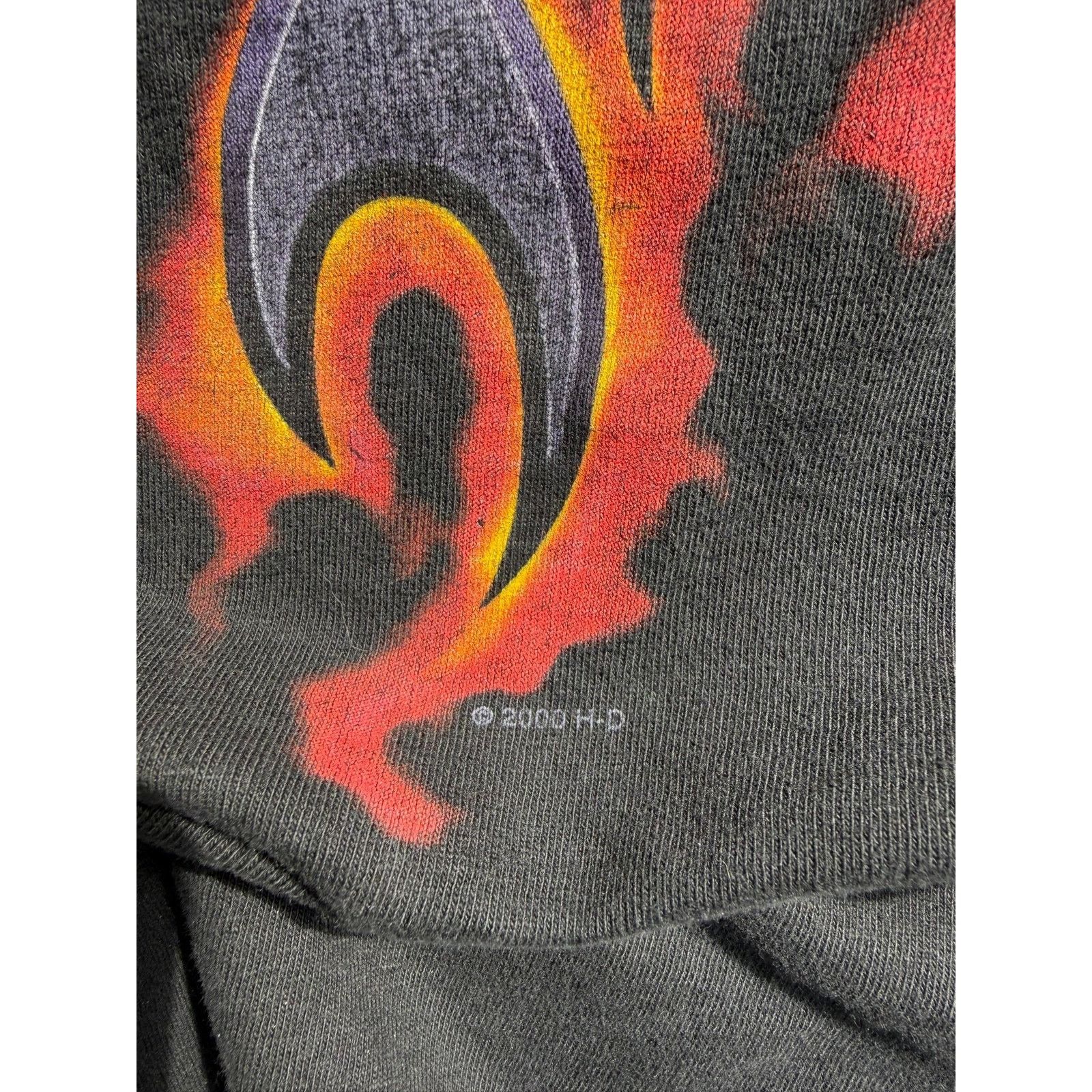 Harley Davidson 2000 Harley Davidson Flame Purple Logo Tee Size US L / EU 52-54 / 3 - 4 Thumbnail