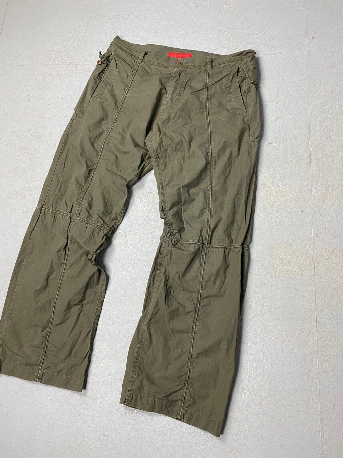 Pre-owned French Connection X Jnco Cargo Baggy Pants Vintage Military Army Multipocket Drill In Green