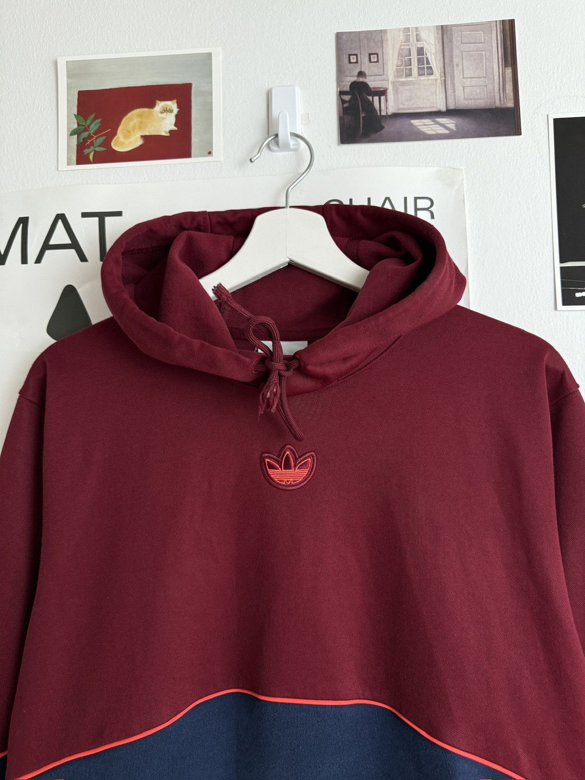 Adidas × Designer Adidas center logo baggy hoodie S blockcore streetwear skate Size US S / EU 44-46 / 1 - 3 Thumbnail