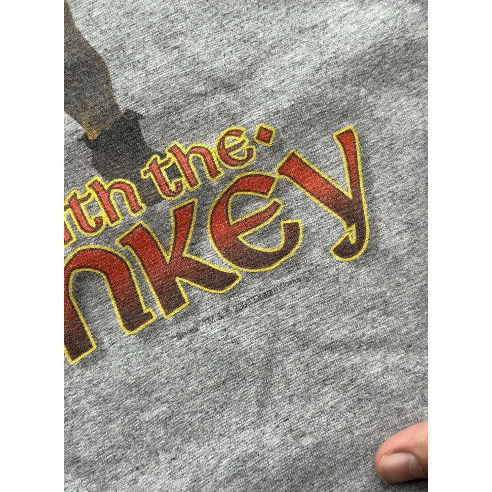 Vintage VINTAGE Universal Studios Hollywood Shrek Donkey Movie Promo Shirt M Gray Cotton Logo 90s Merch Mens T-Shirt Size US M / EU 48-50 / 2 - 6 Thumbnail