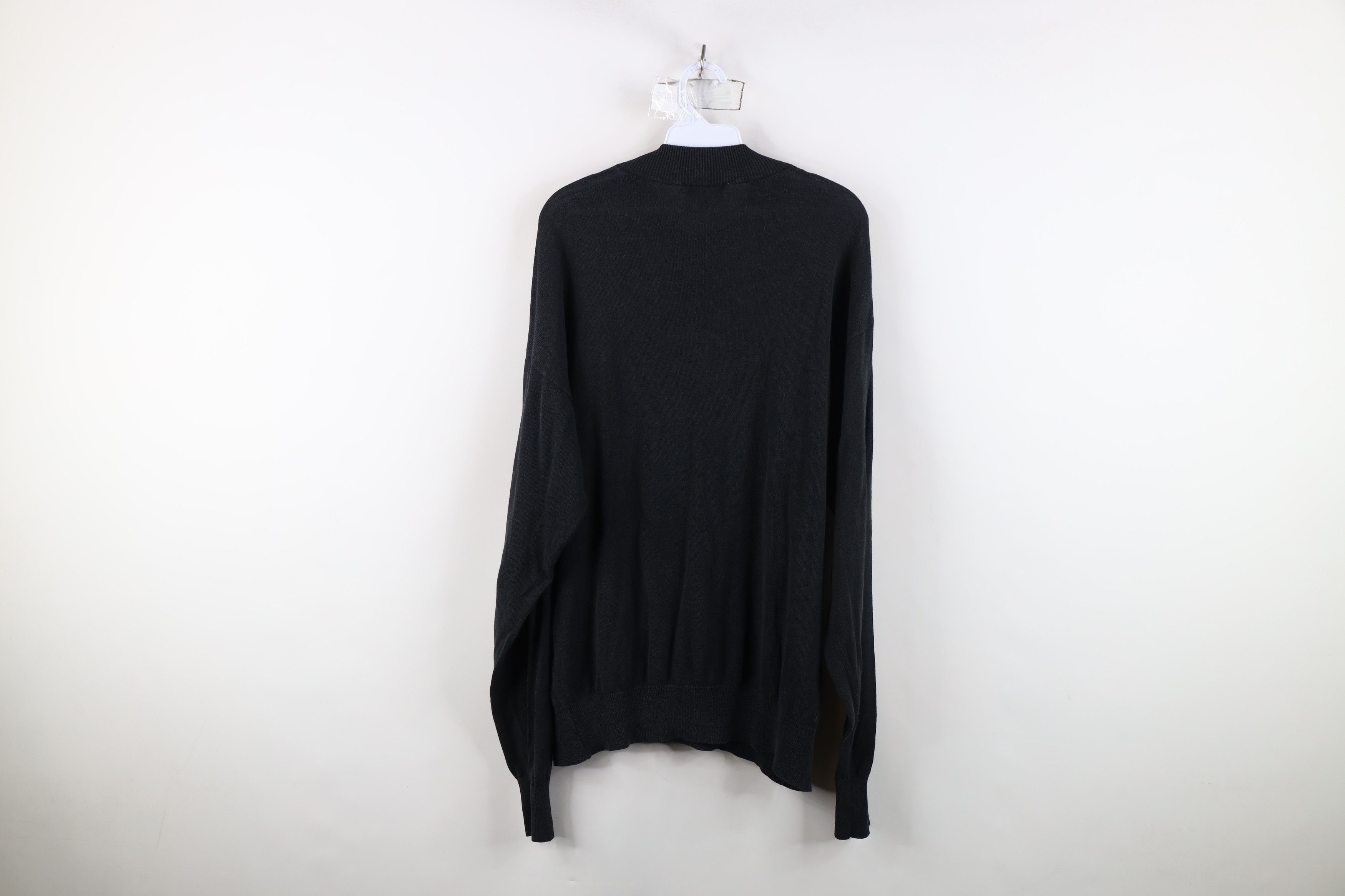 Vintage Vintage 90s Streetwear Blank Silk Blend Knit Sweater Black Size US XXL / EU 58 / 5 - 9 Thumbnail