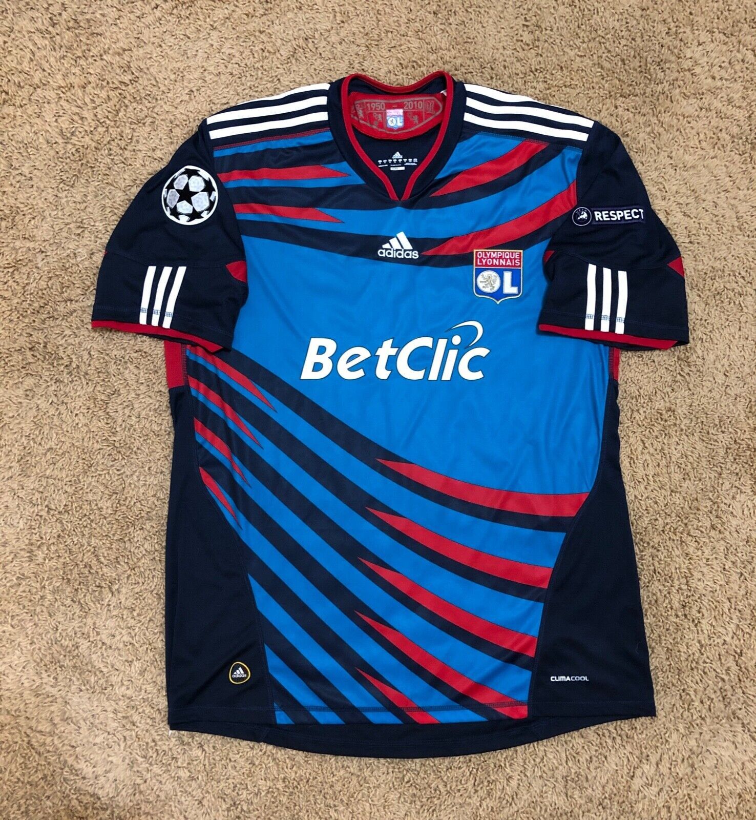 Adidas Olympique Lyonnais OL Adidas 2010/2011 CL Briand Jersey XL Size US XL / EU 56 / 4 - 1 Thumbnail