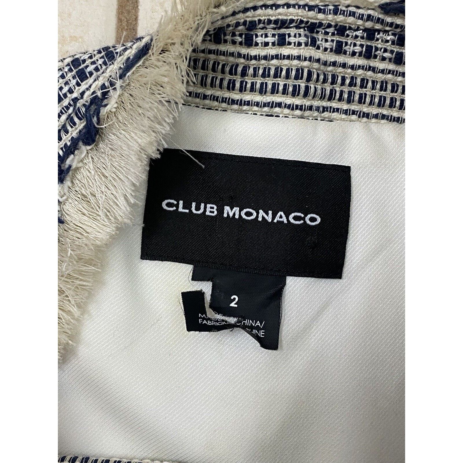 Club Monaco CLUB MONACO Parelle Manteaux Cropped Zip Jacket Tweed Bows Size XS / US 0-2 / IT 36-38 - 8 Thumbnail