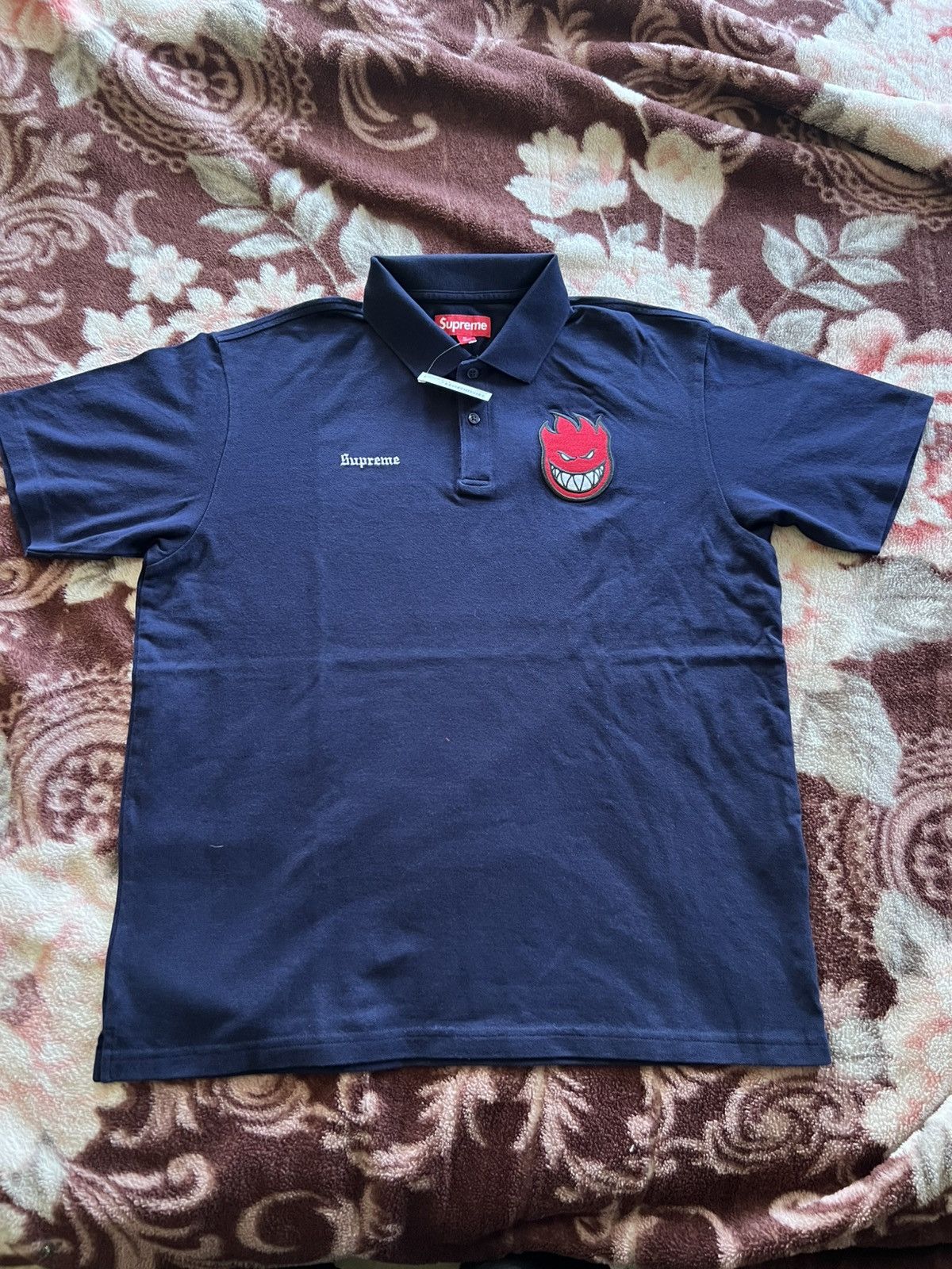 Supreme®/Spitfire® Polo Navy L Supreme Spitfire Polo Shirt Navy Size Medium