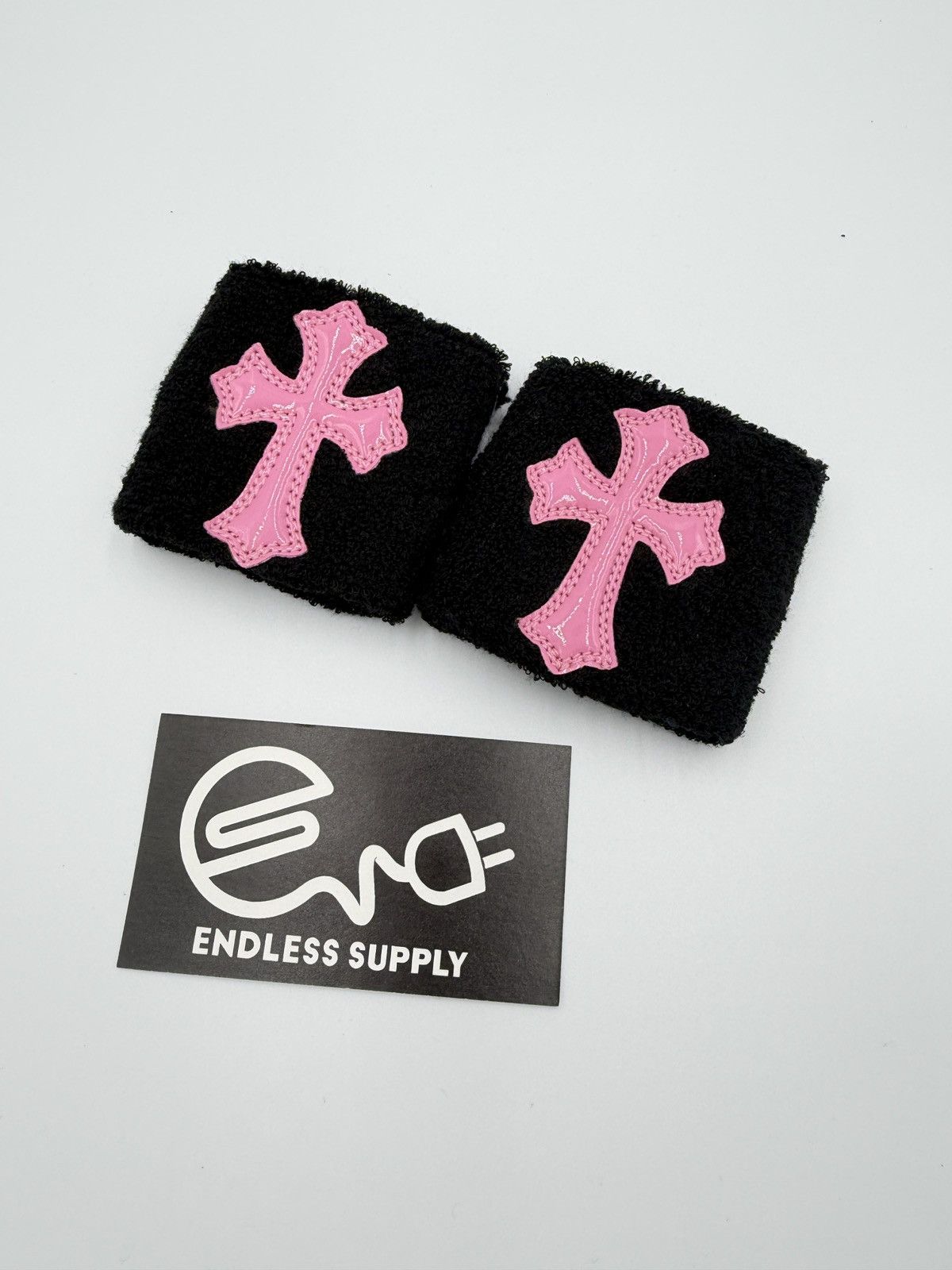 Chrome Hearts Chrome Hearts Pink Cemetery Cross Patch Sweatband (Set of 2) Size ONE SIZE - 1 Thumbnail