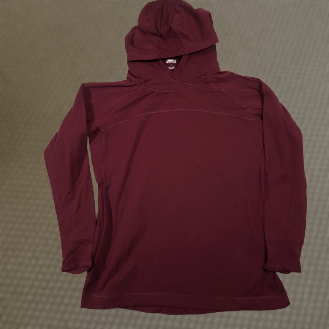 Duluth Trading Company Duluth Trading Co Hoodie Womens Large Red Lightweight Stretch V Neck Pullover Size L / US 10 / IT 46 - 1 Thumbnail